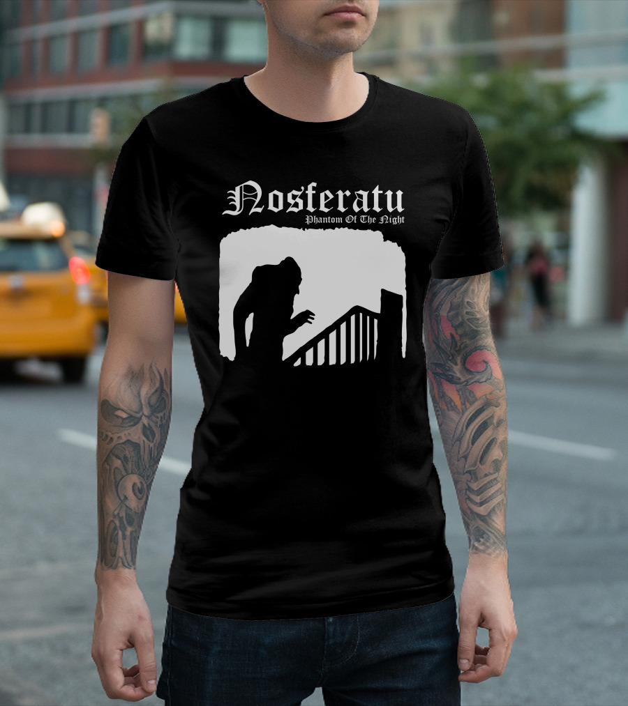 Nosferatu Phantom Of The Night Shadow on Staircase Scene T-Shirt