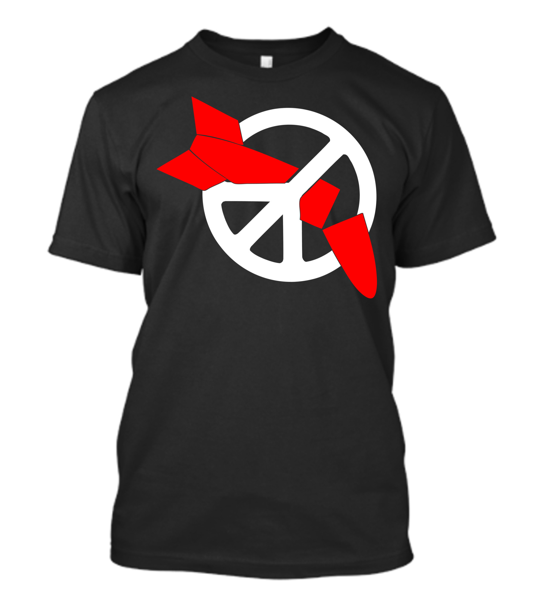 Peace Symbol With Red Bomb Nuclear Disarmament War Peace T-Shirt