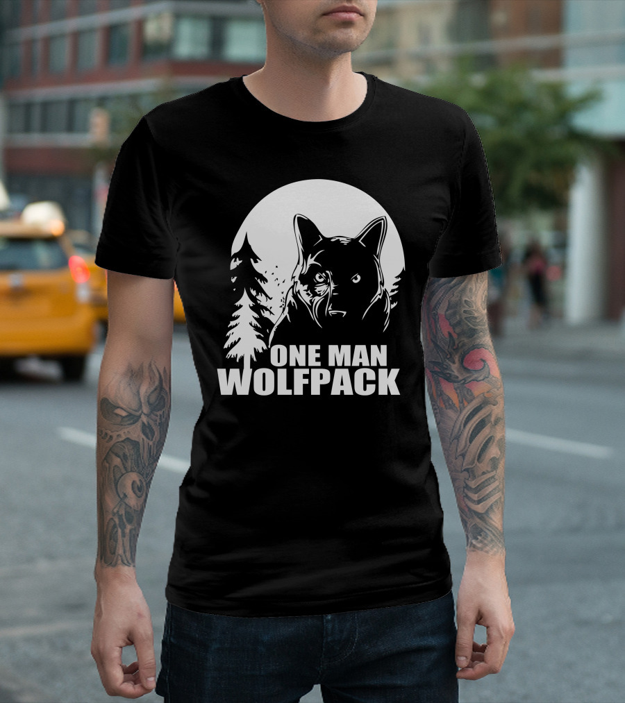 One Man Wolfpack Moonlit Forest Wolf T-Shirt