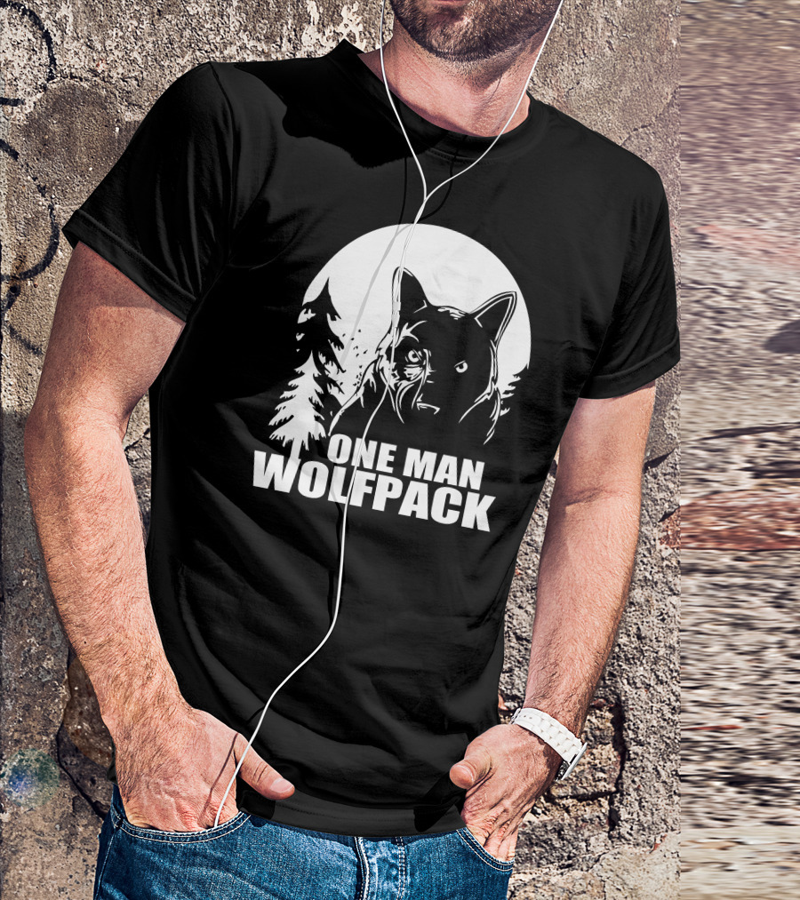 One Man Wolfpack Moonlit Forest Wolf T-Shirt