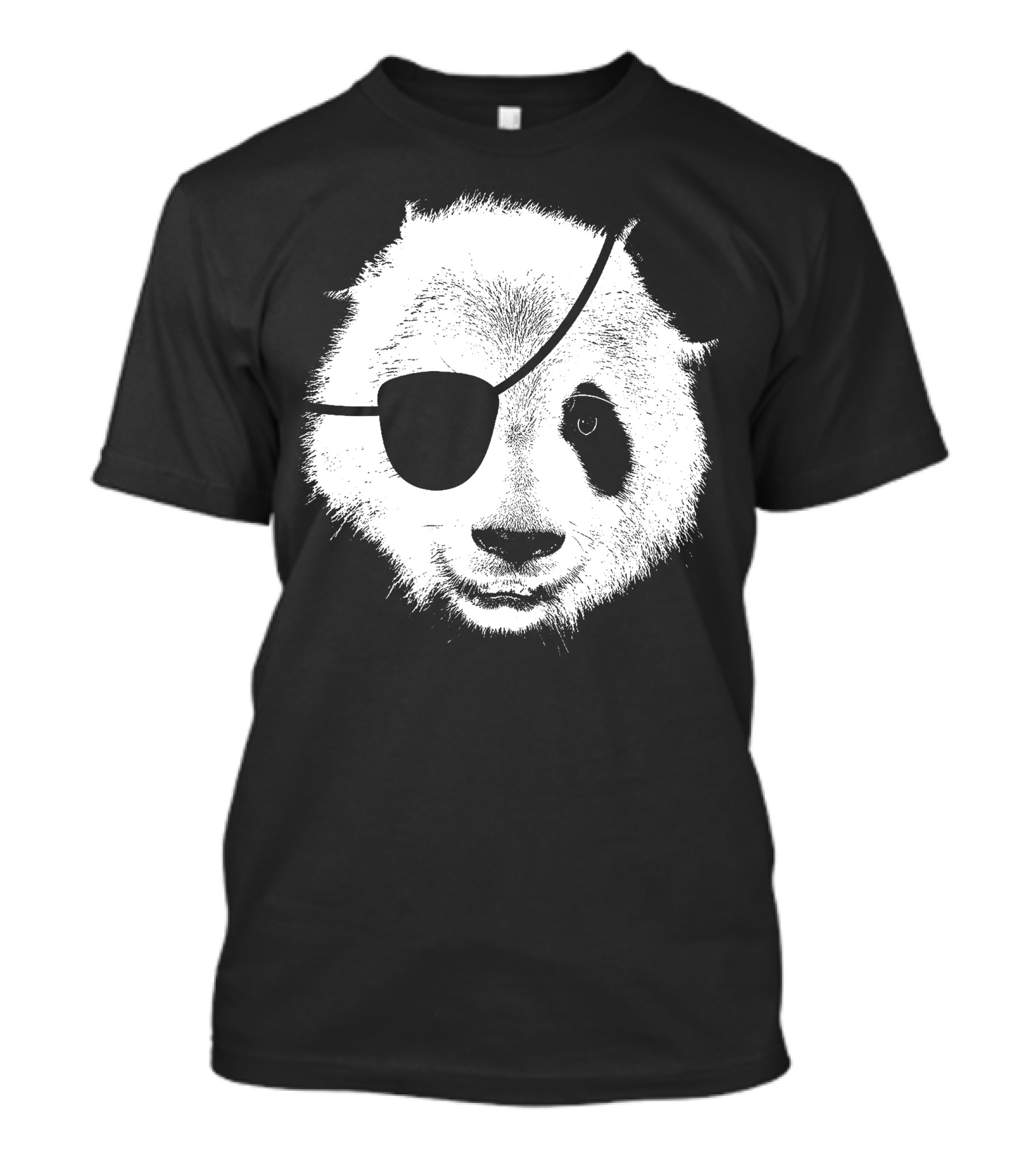 Panda Bear Pirate Eyepatch T-Shirt