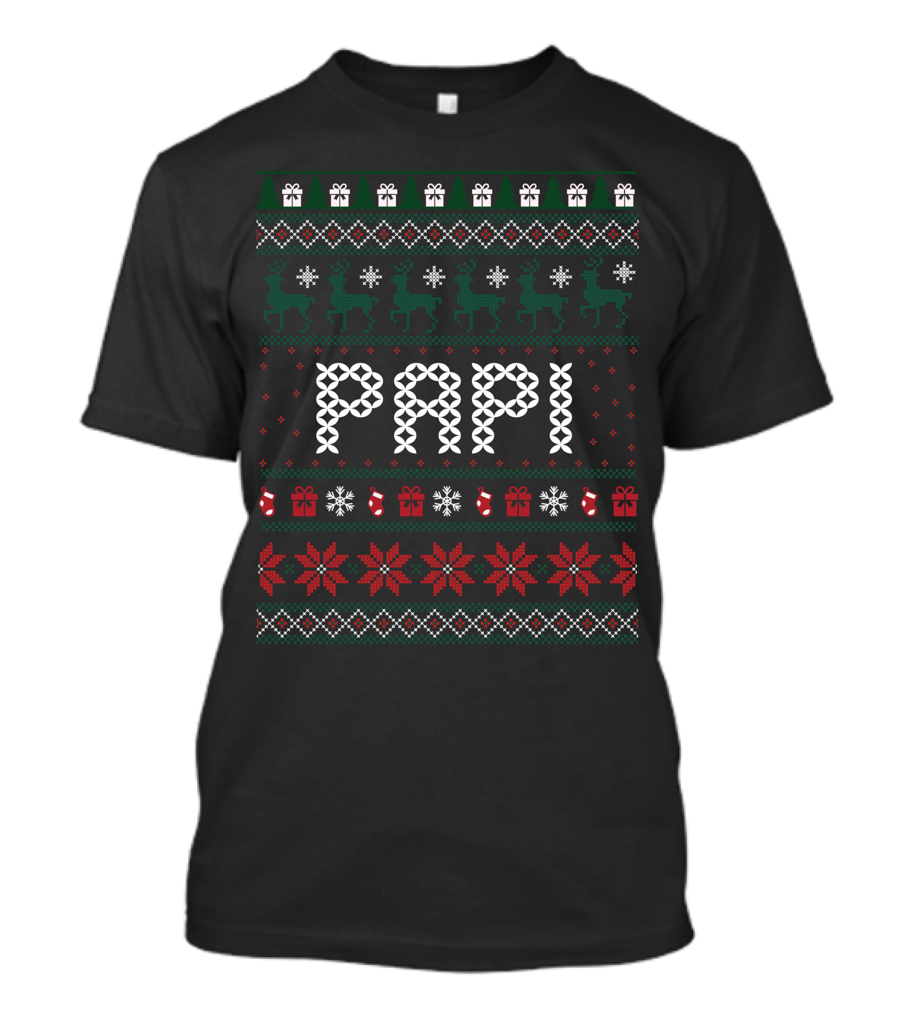 Papi Festive Sweater Reindeer Snowflake Gifts T-Shirt