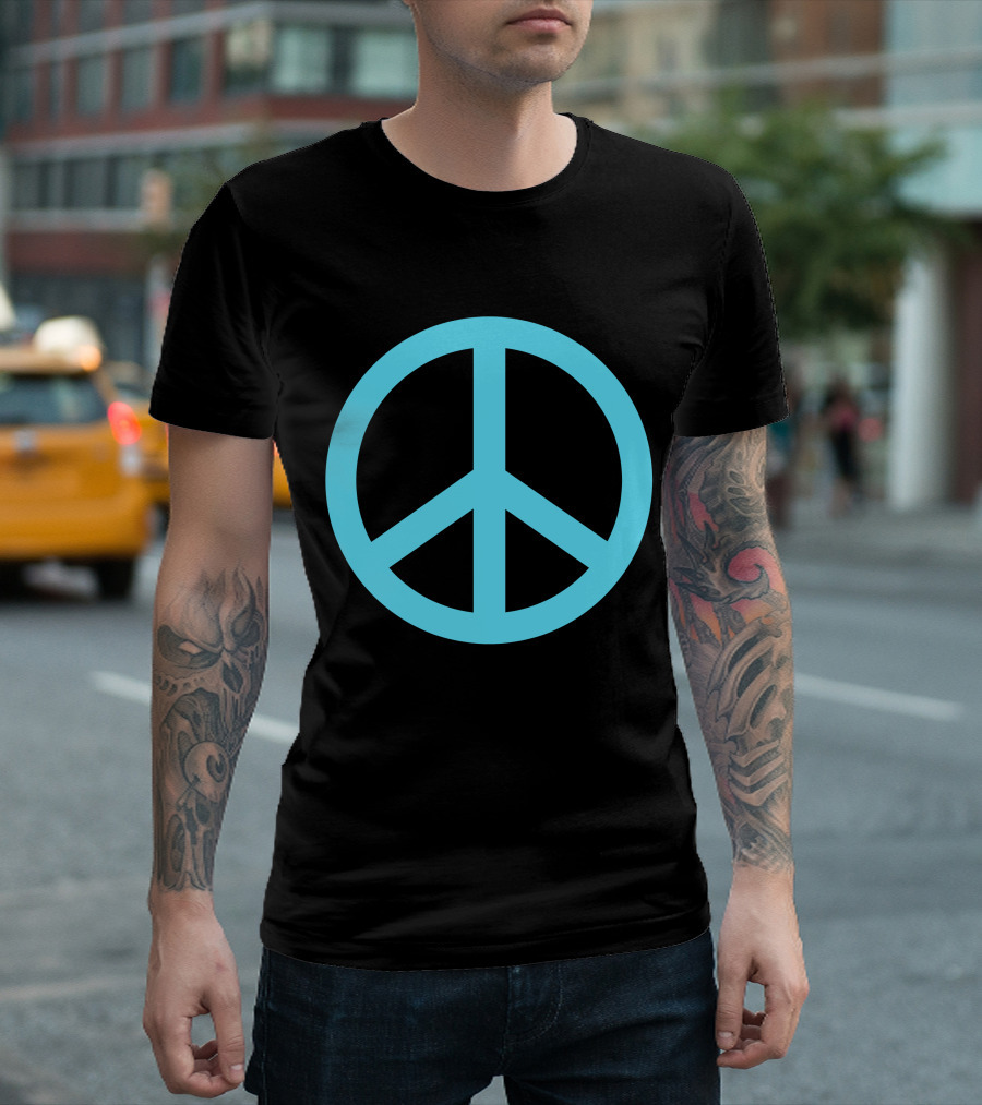 Peace Symbol Blue Circle T-Shirt