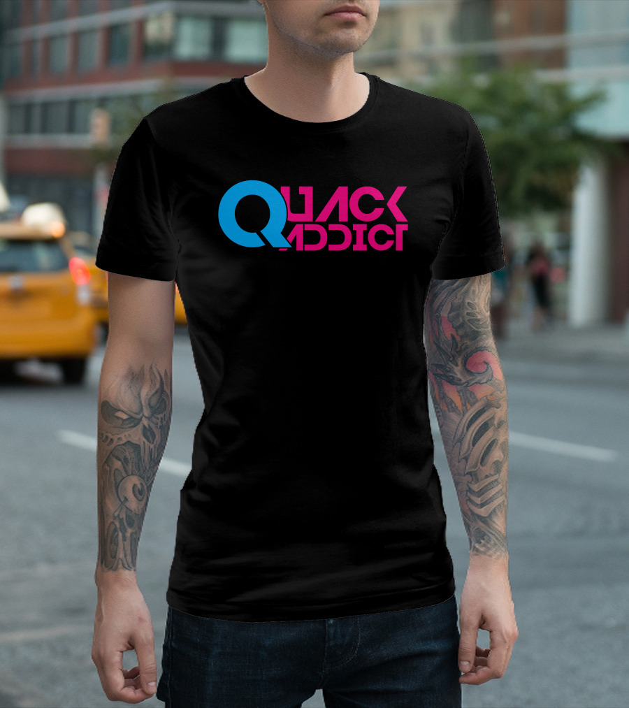 Quack Addict Bold Retro Style Typography T-Shirt