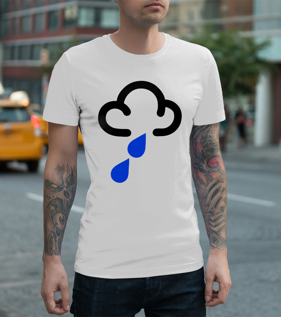 Rain Cloud with Blue Droplets T-Shirt