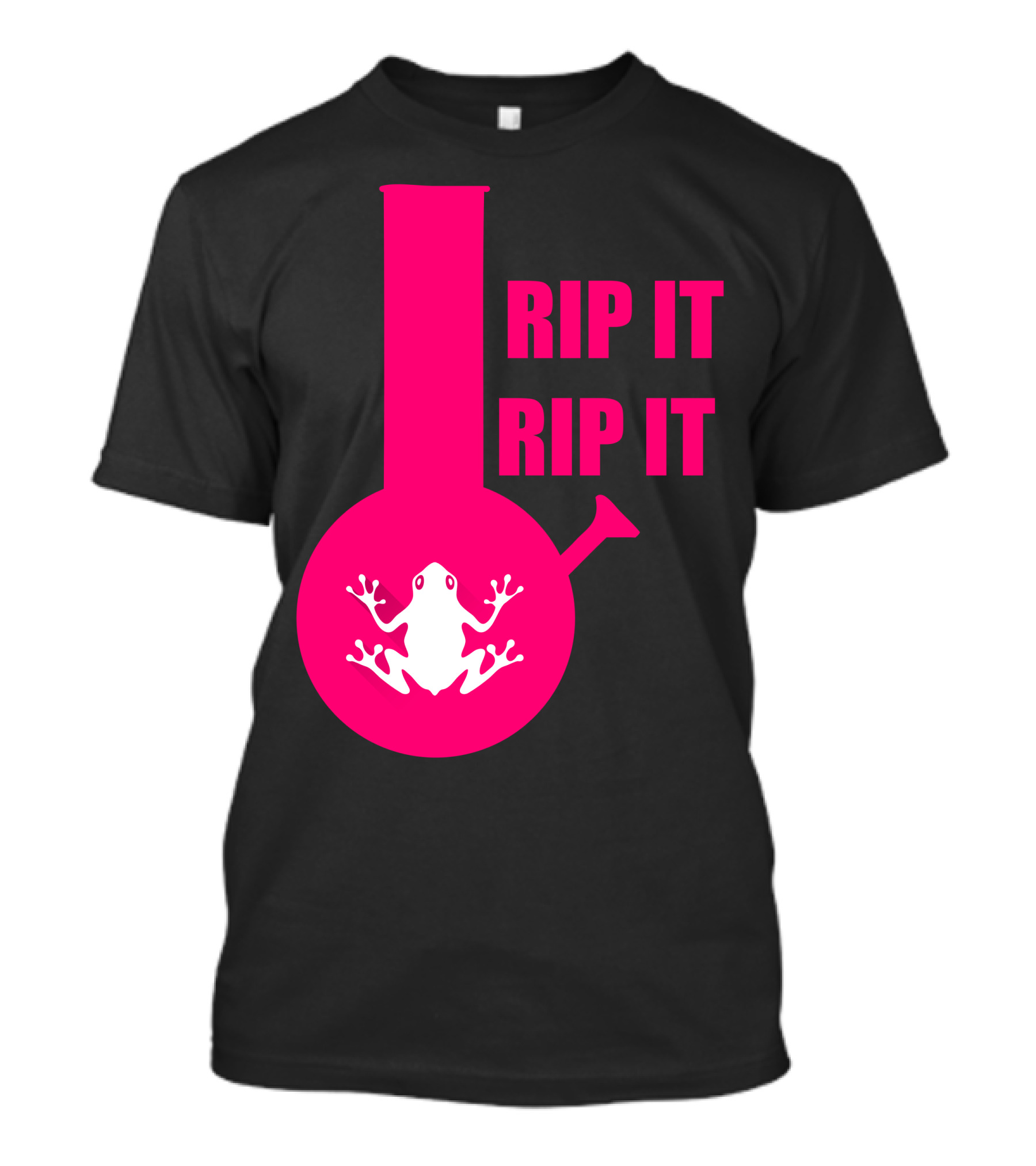 Rip It Rip It Frog On Pink Bong T-Shirt