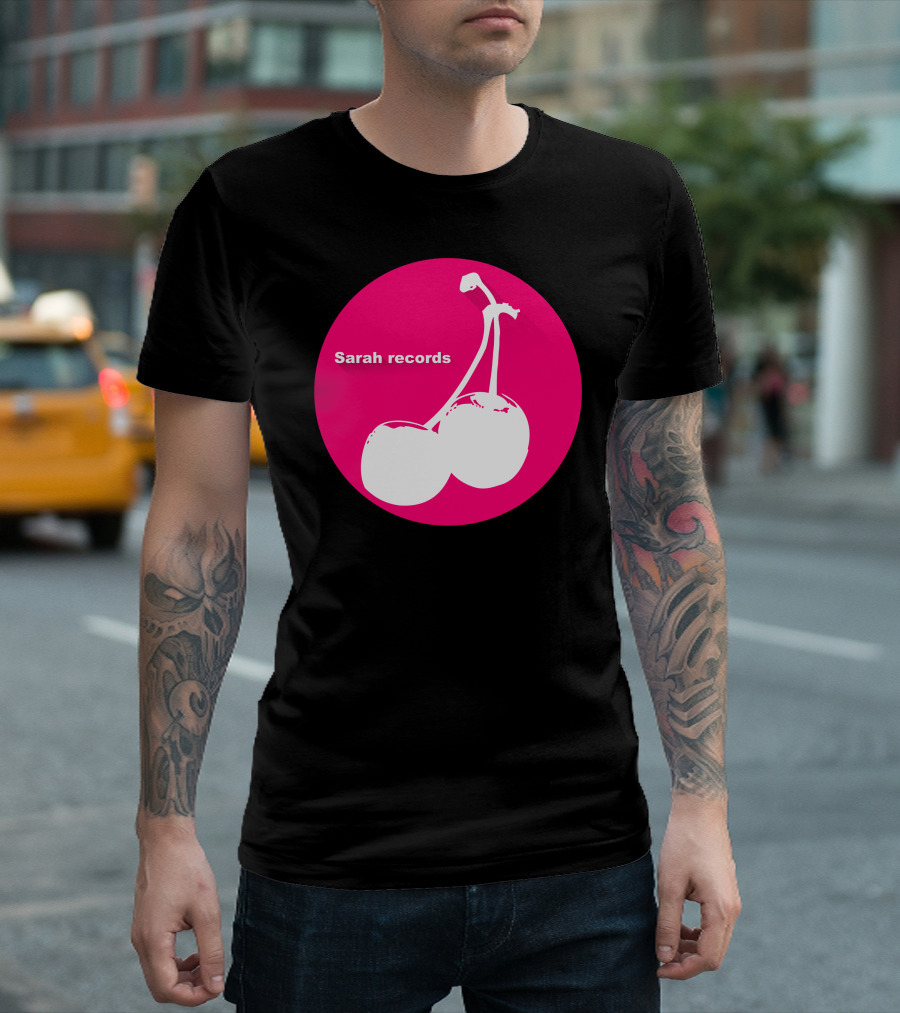 Sarah Records Pink Circle White Cherry T-Shirt