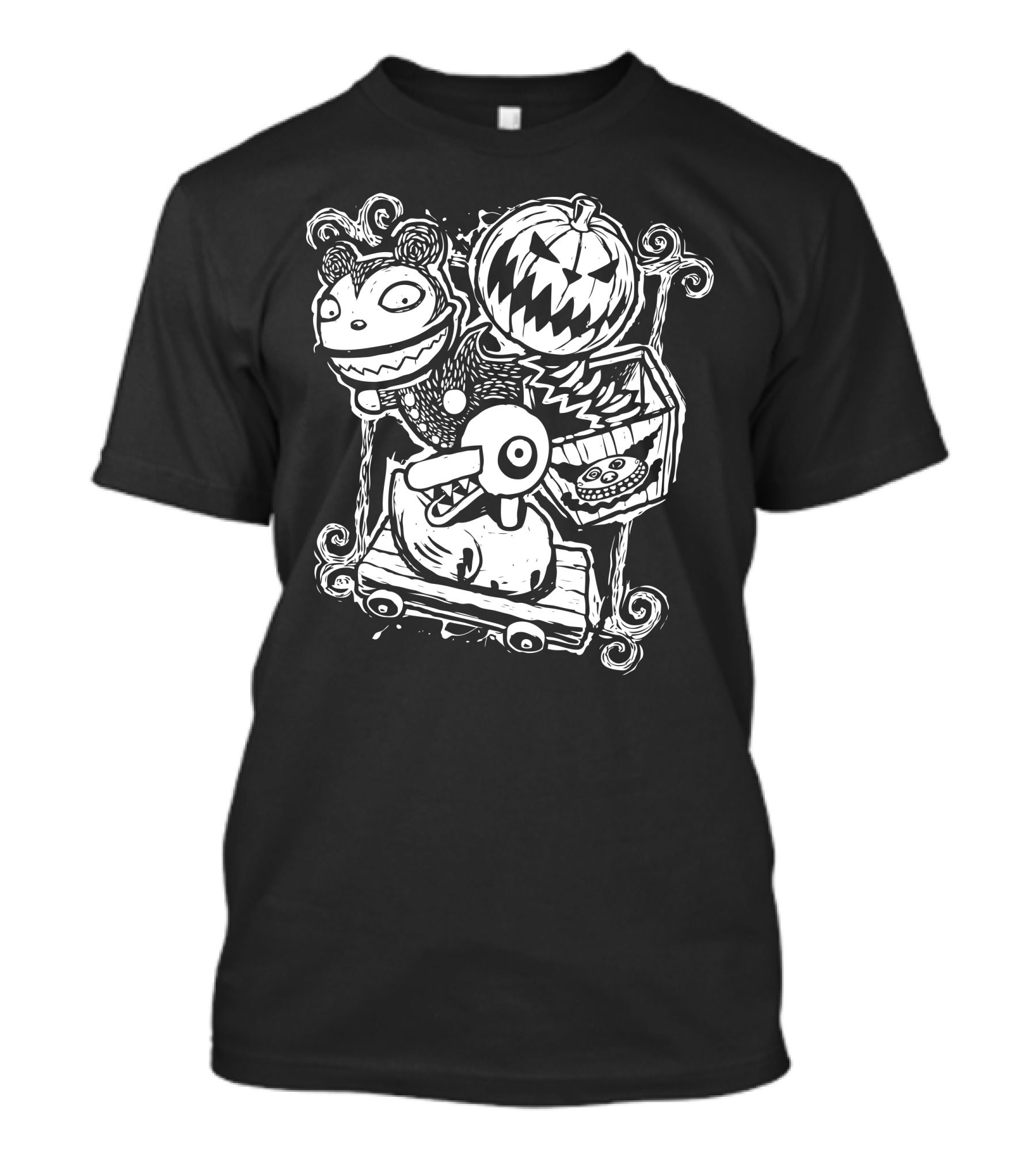 Scary Toys Creepy Bear Jack-O'-Lantern Skeleton T-Shirt