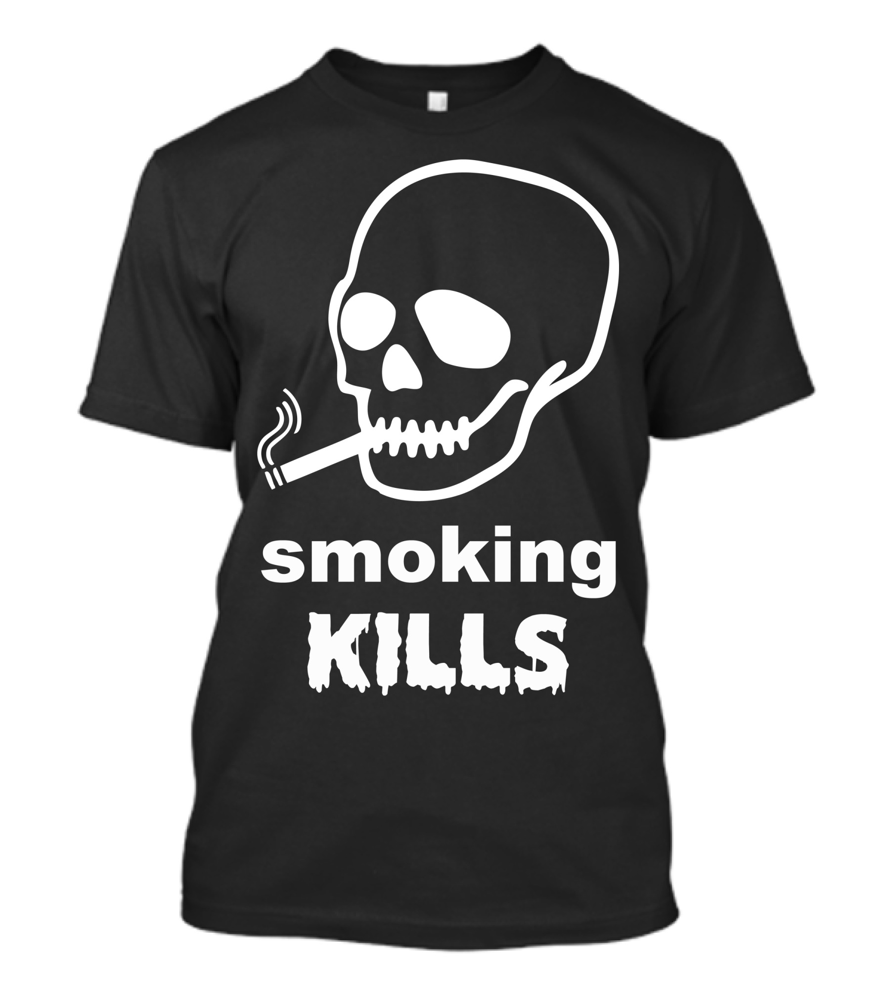Smoking Kills Skull With Cigarette Warning T-Shirt