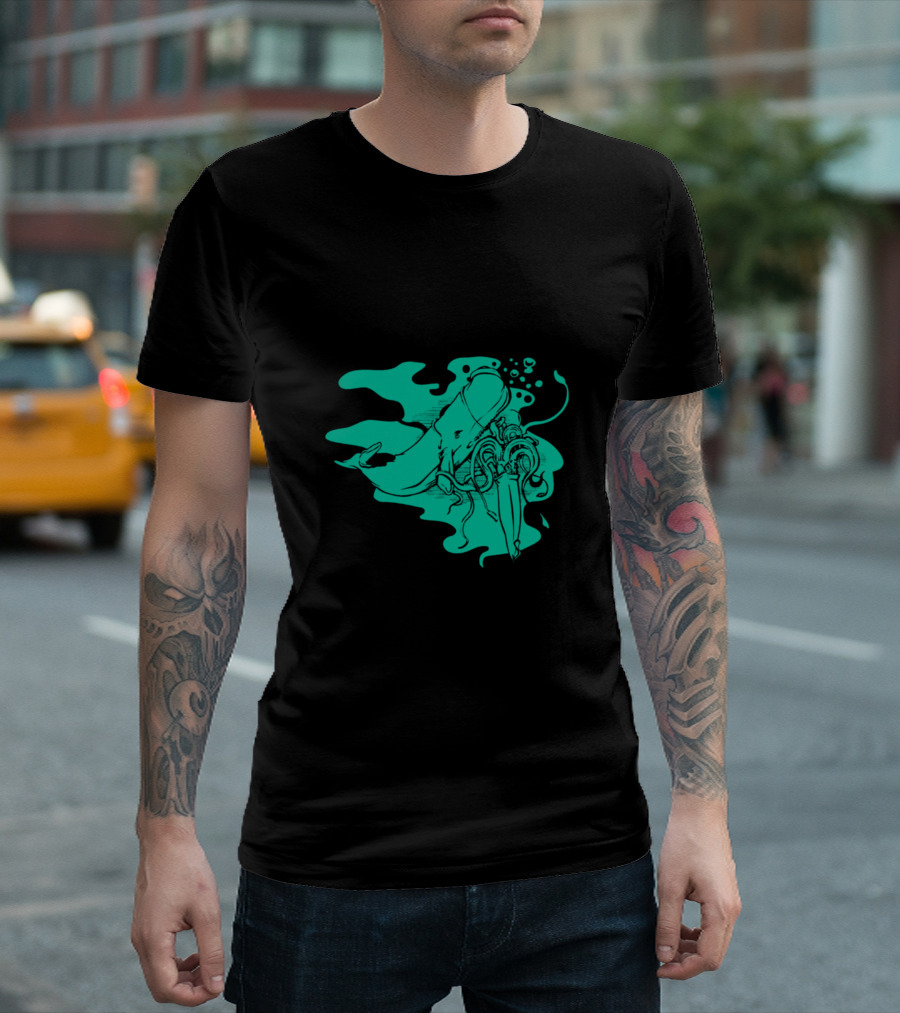 Squid Vs Whale Epic Ocean Encounter T-Shirt