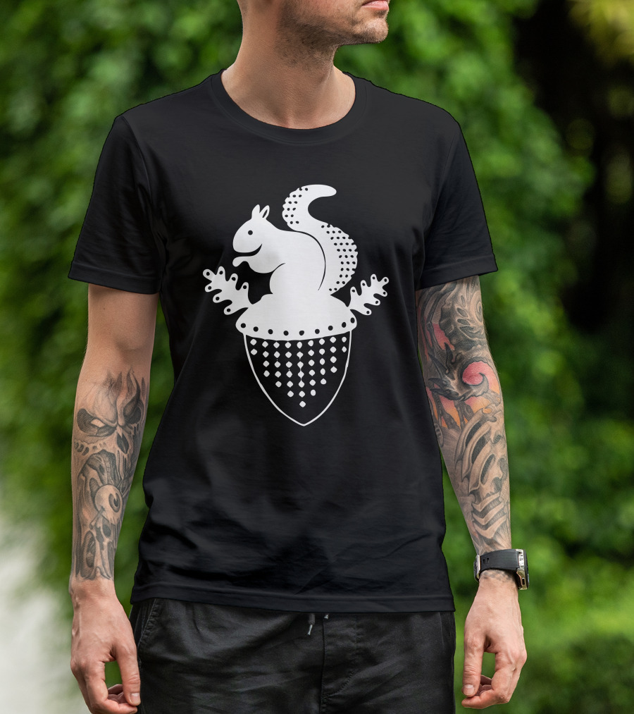 Squirrel Acorn Crest Navy T-Shirt
