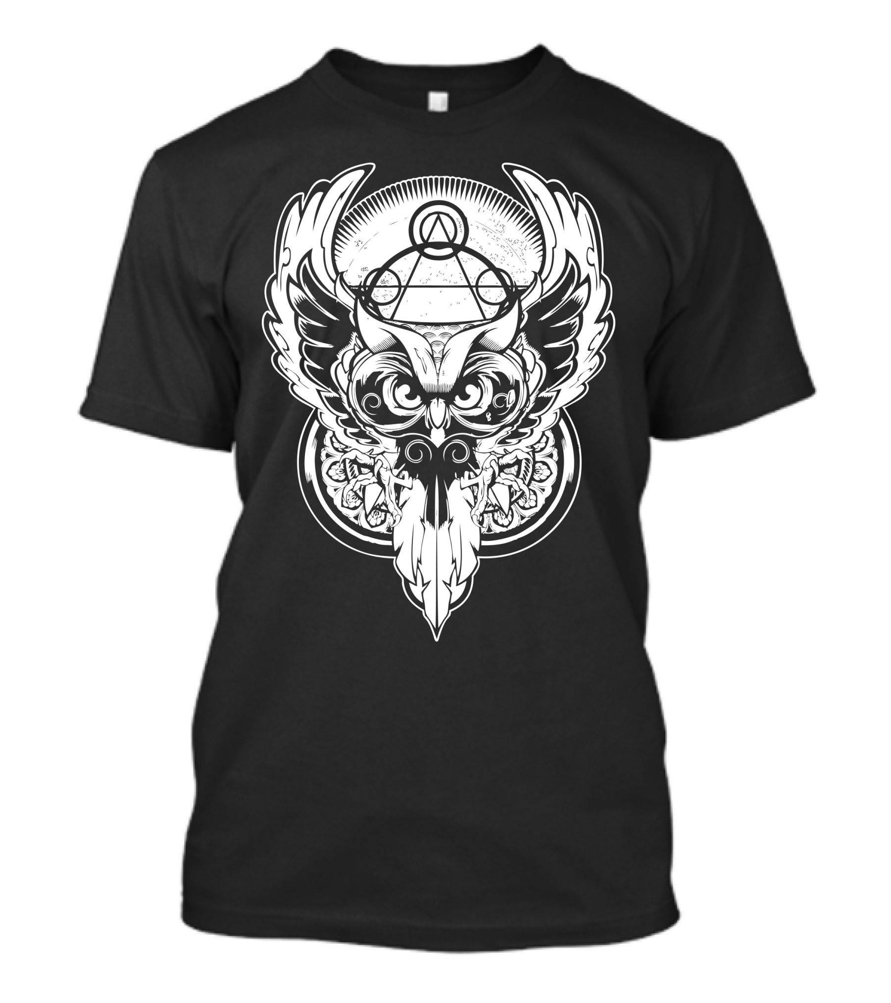 The Holy Owl Symbol With Sacred Geometry Elements T-Shirt
