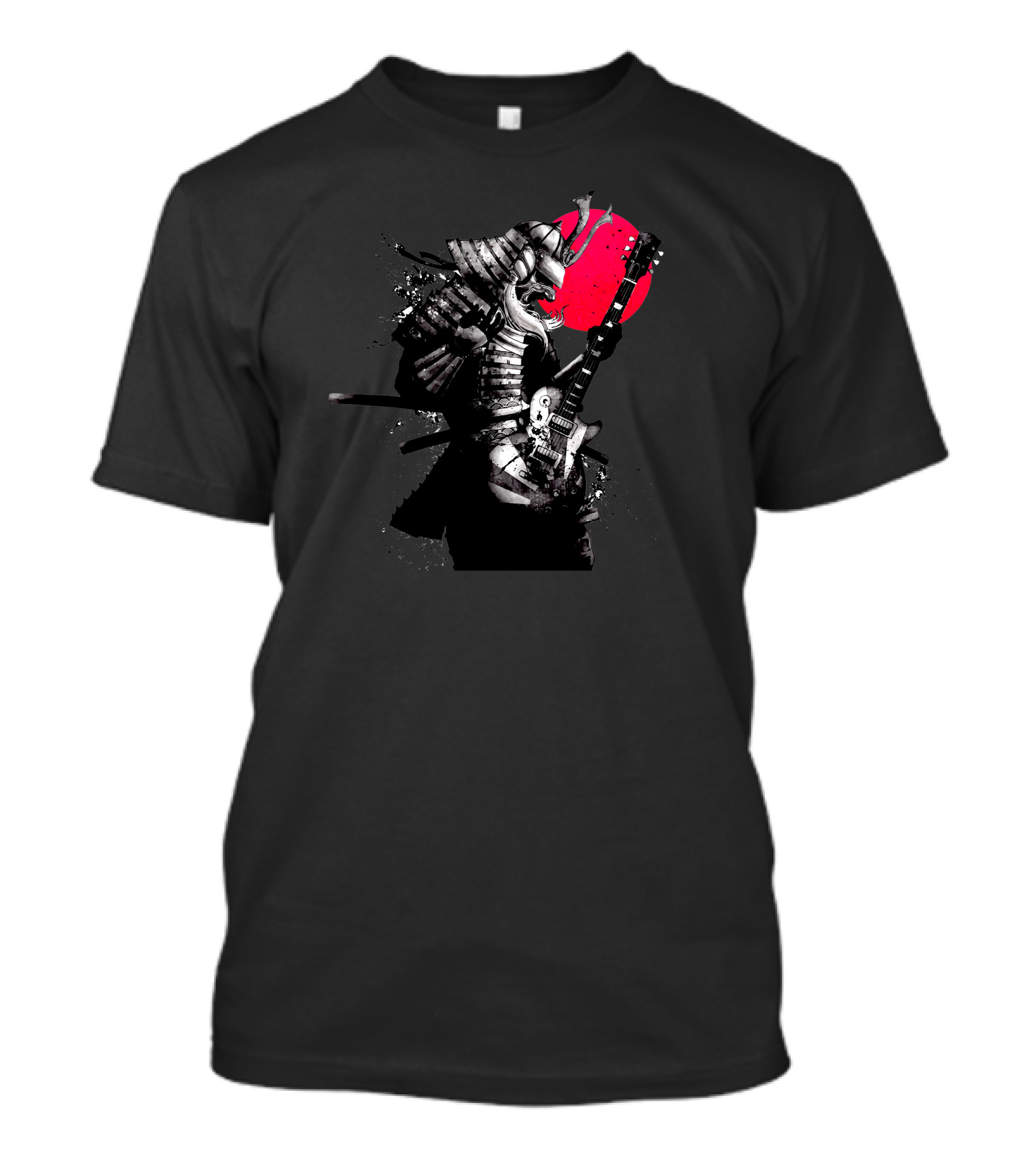 The Rhythm Of The Rising Sun Samurai Guitarist With Red Sunburst T-Shirt