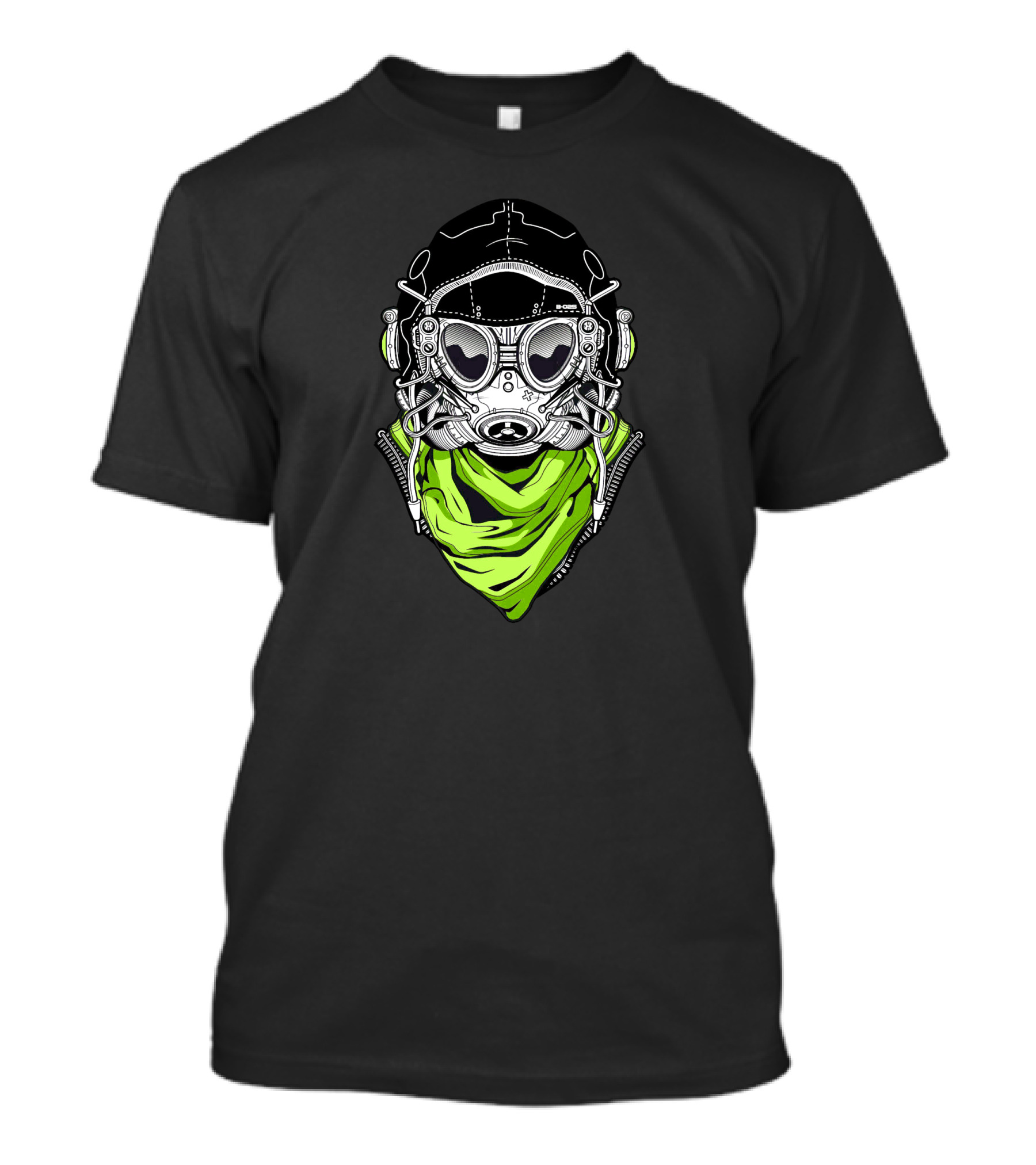 The Robot Boy Gas Mask Goggles Green Scarf Pilot Helmet T-Shirt