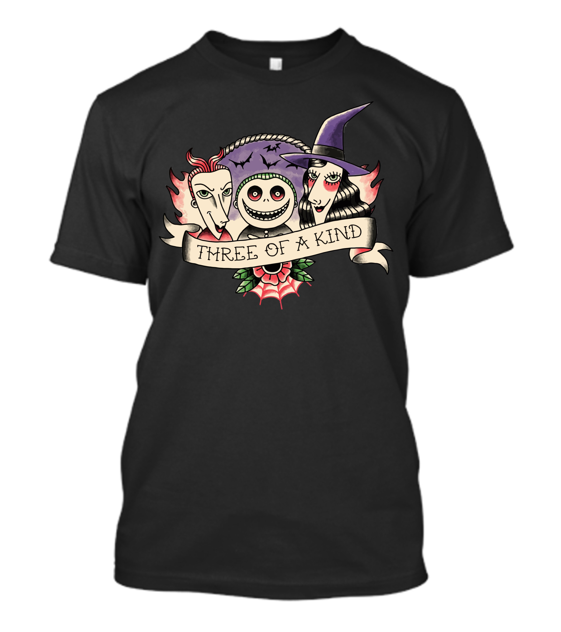Three Of A Kind With Halloween Characters T-Shirt