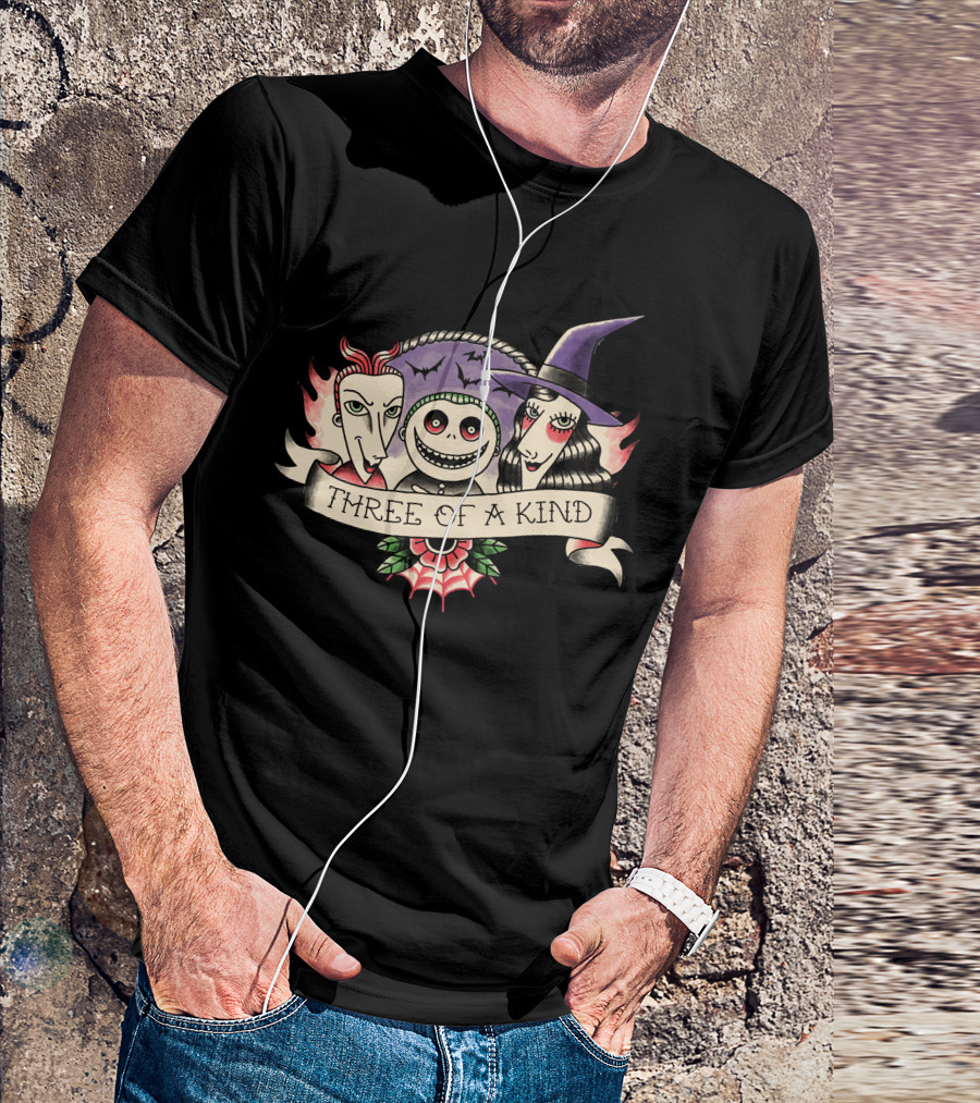 Three Of A Kind With Halloween Characters T-Shirt