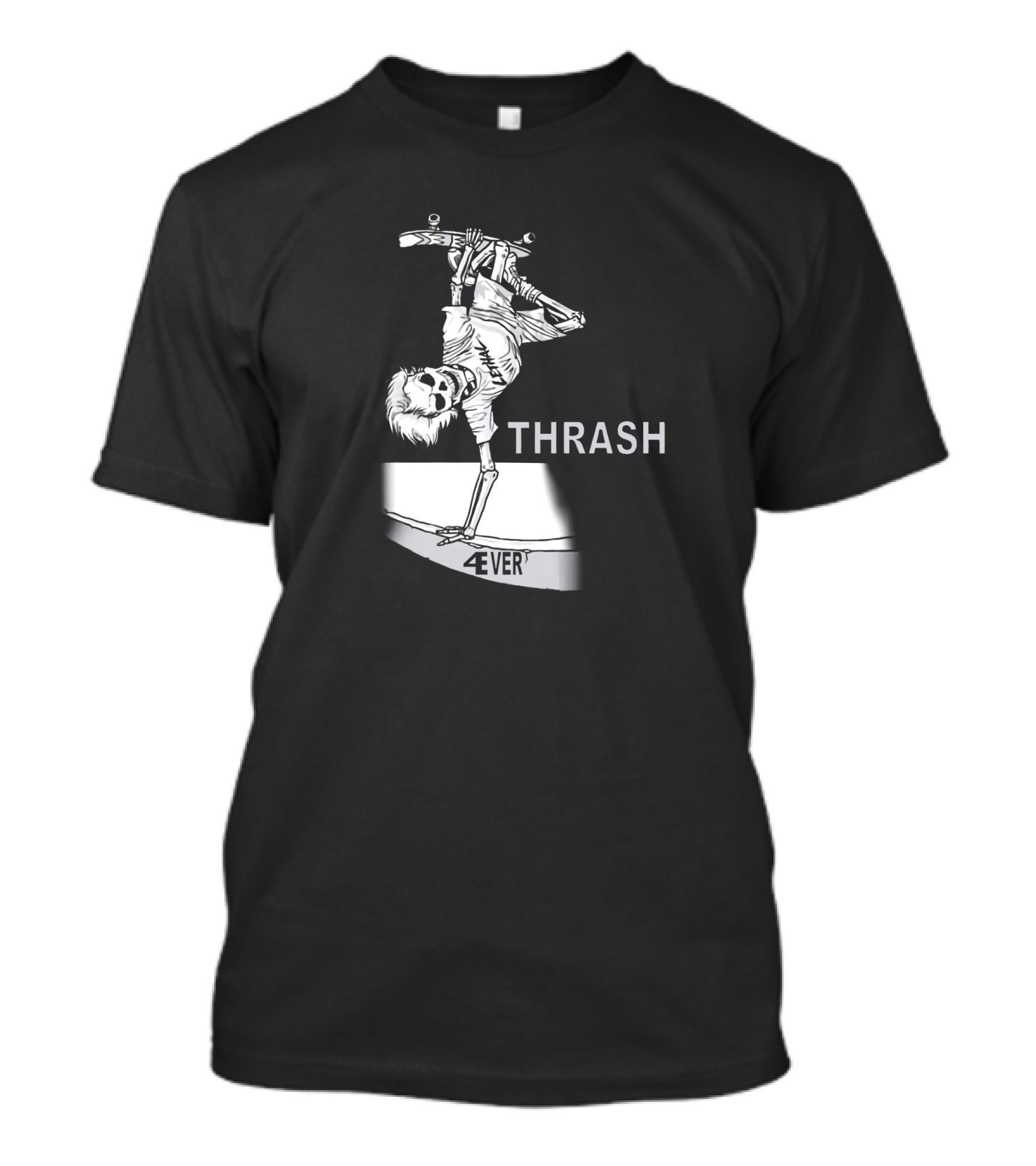 THRASH 4EVER Skateboarding Skeleton T-Shirt