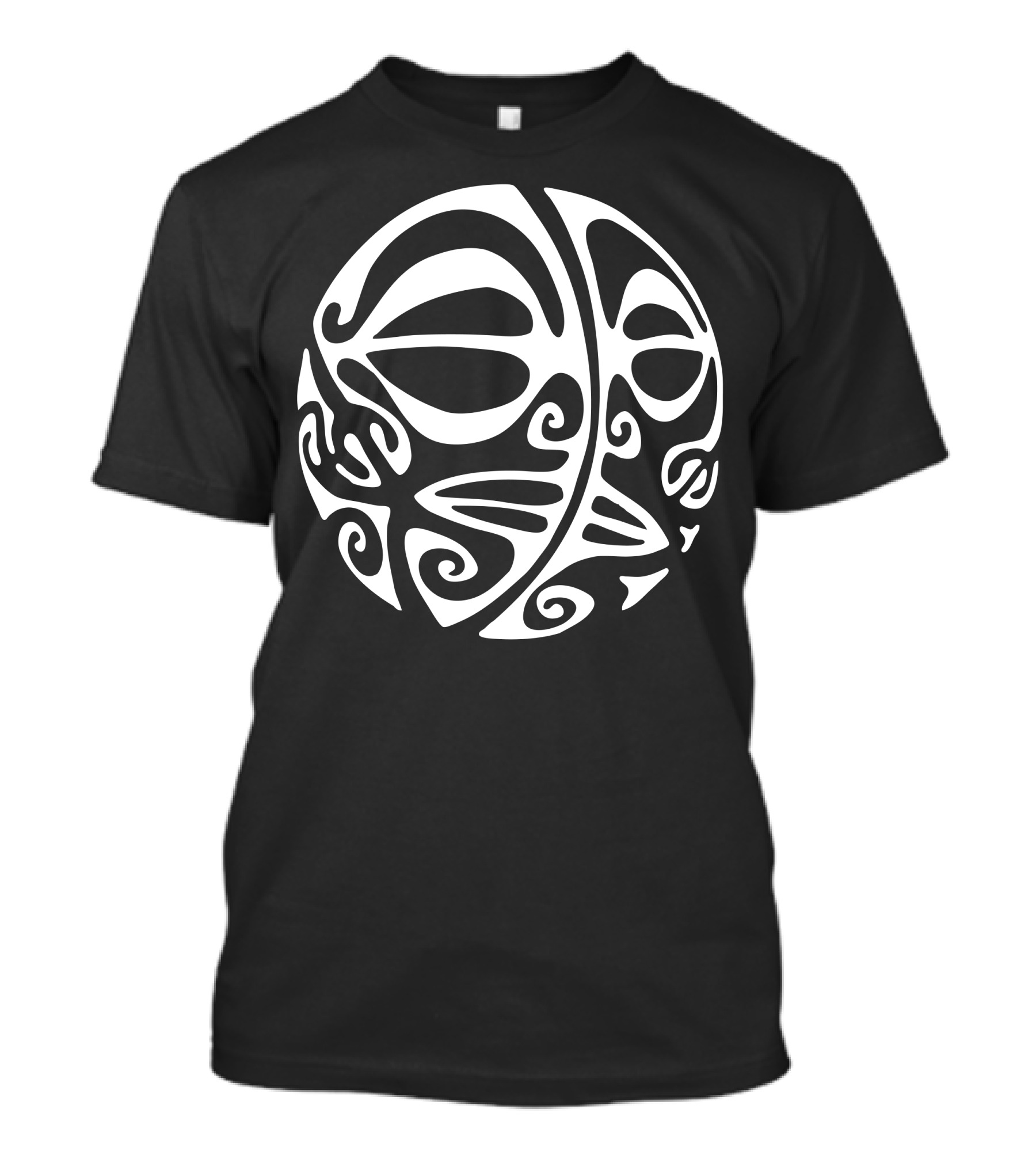 Tribal Face Ball Swirl Pattern Technique T-Shirt