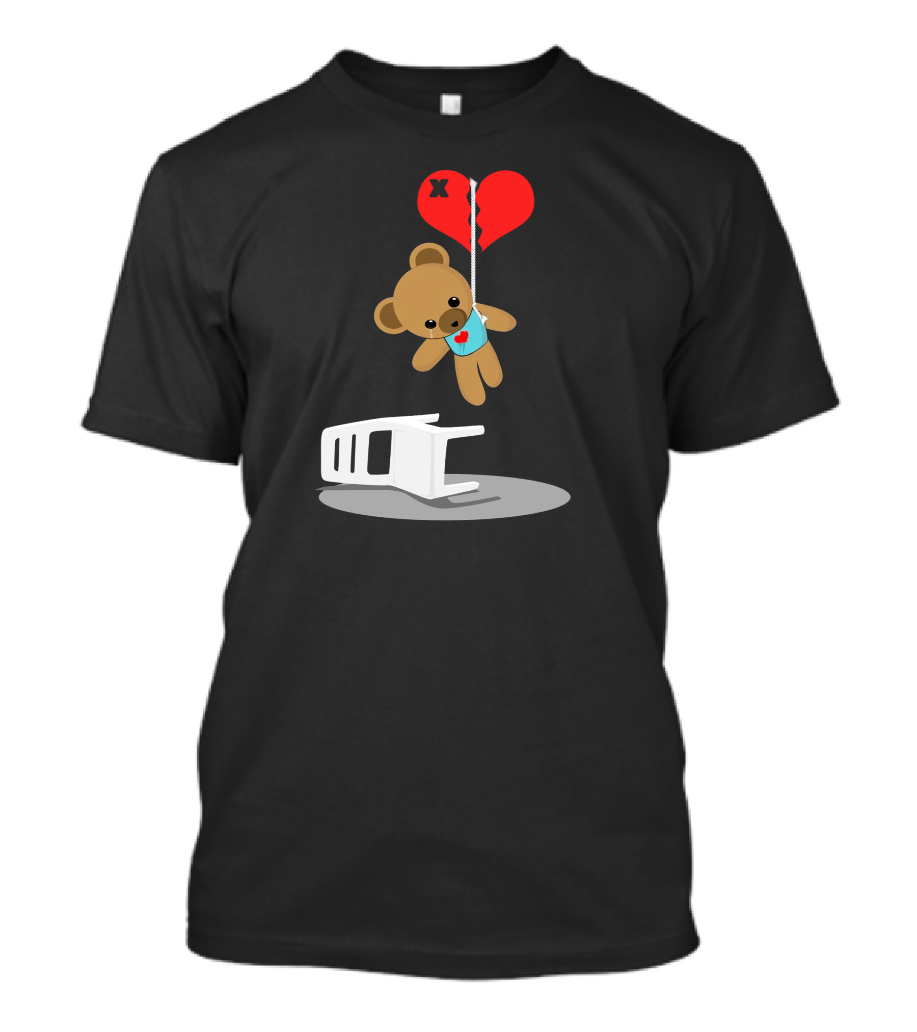 Victim Of Love Heartbroken Teddy Hanging By Thread T-Shirt