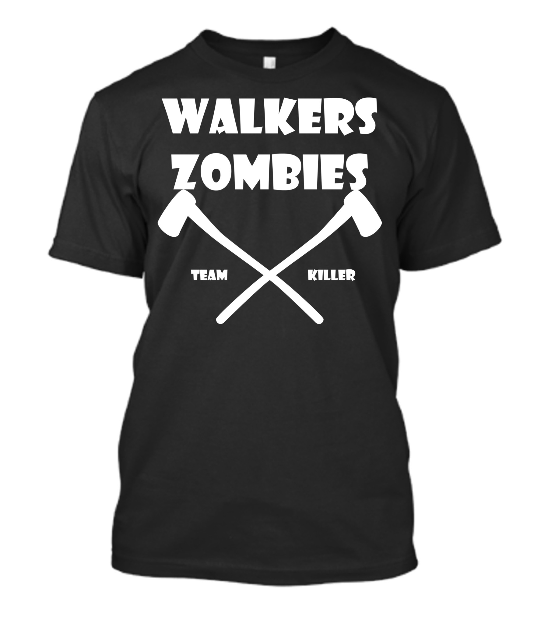 Walkers Zombies Team Killer Crossed Axes T-Shirt