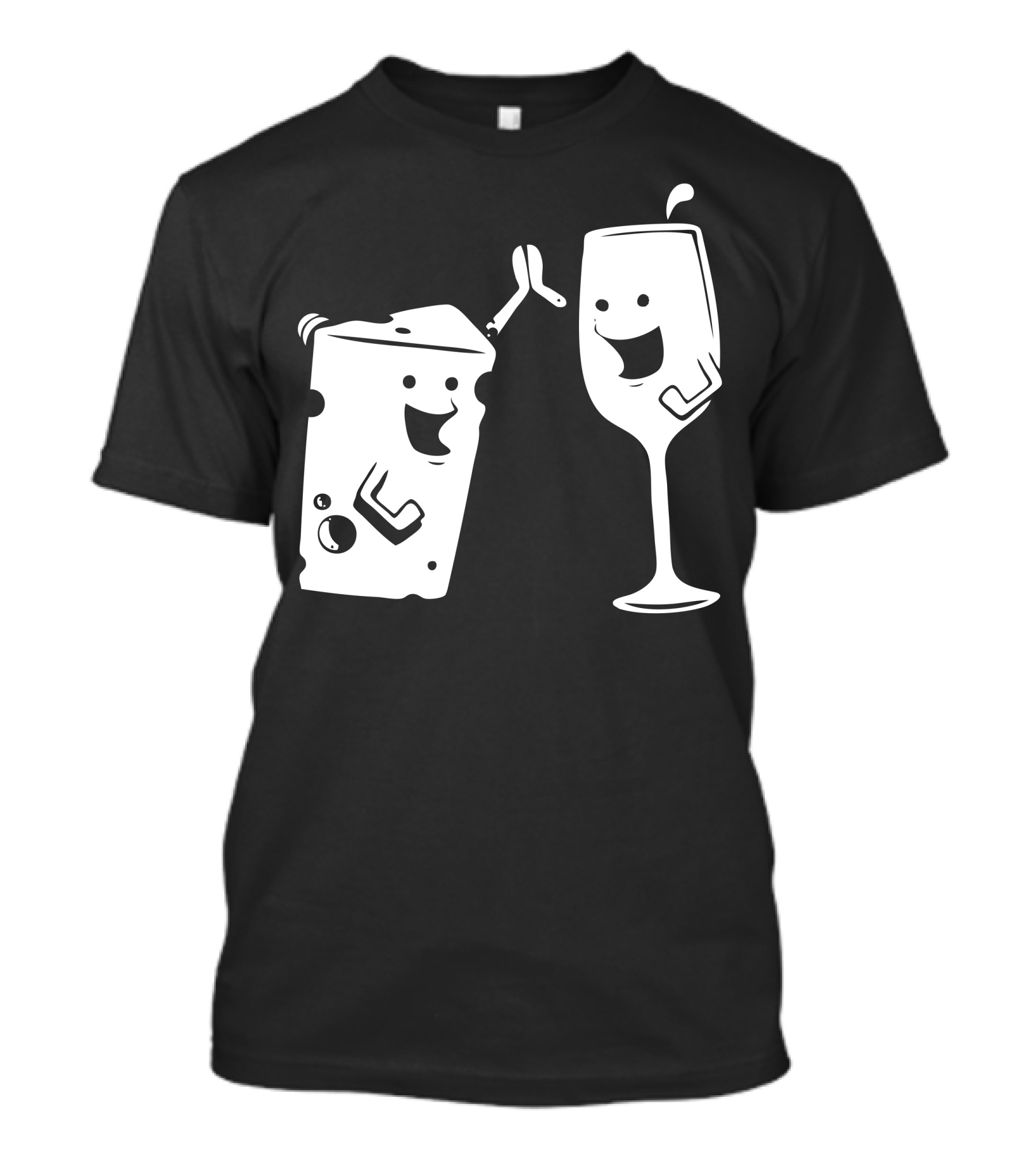 Wine And Cheese Toasting With Joyful Expressions T-Shirt