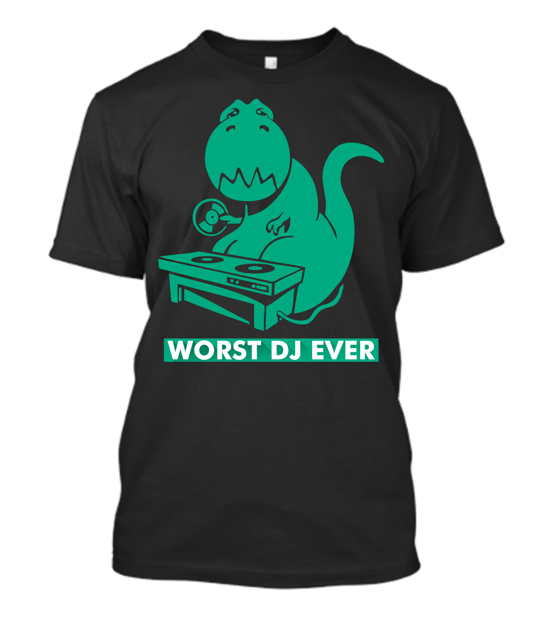 Worst DJ Ever Dinosaur Mixing On Turntables T-Shirt