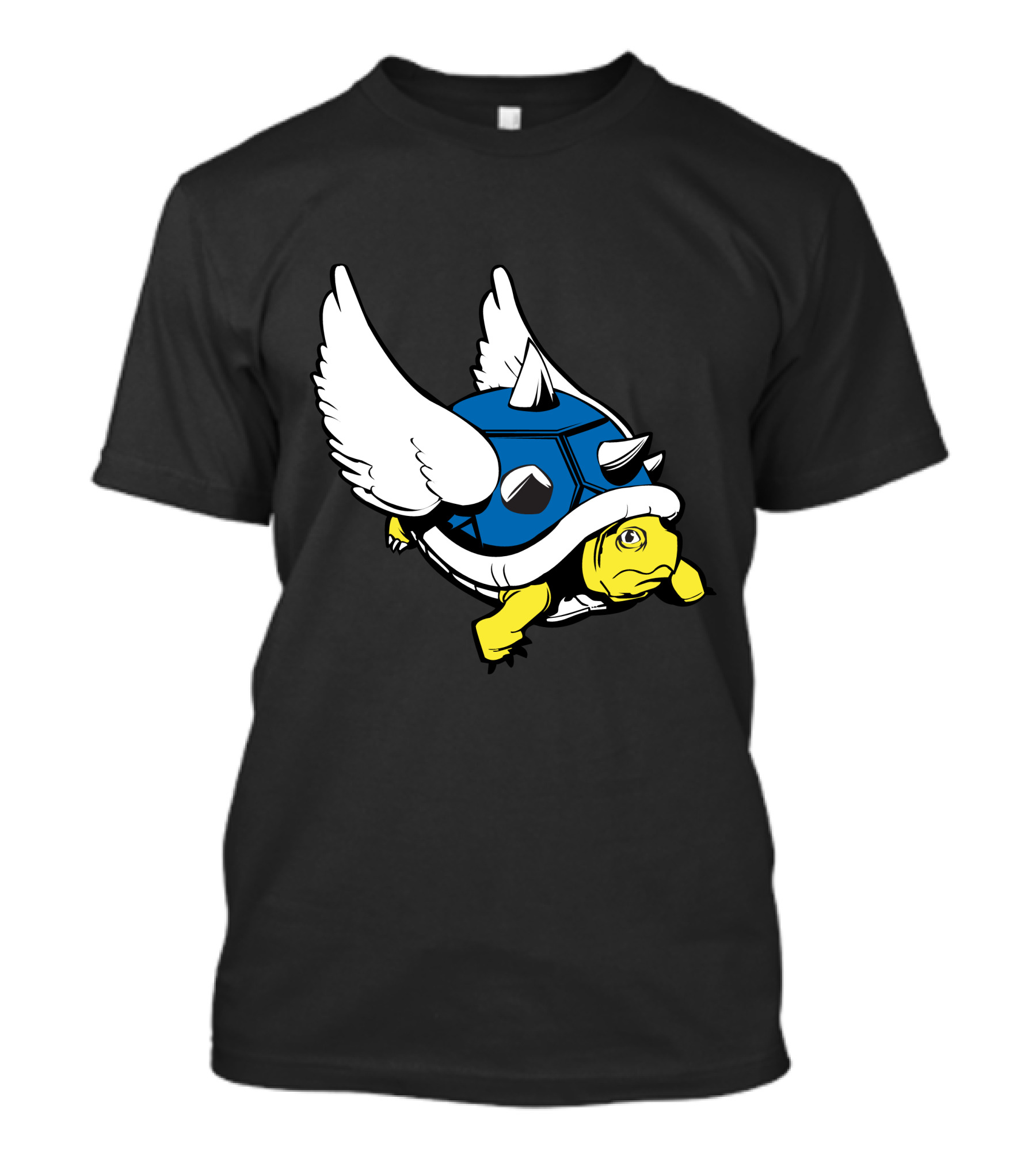 Mario Kart Blue Shell With Wings And Yellow Turtle T-Shirt
