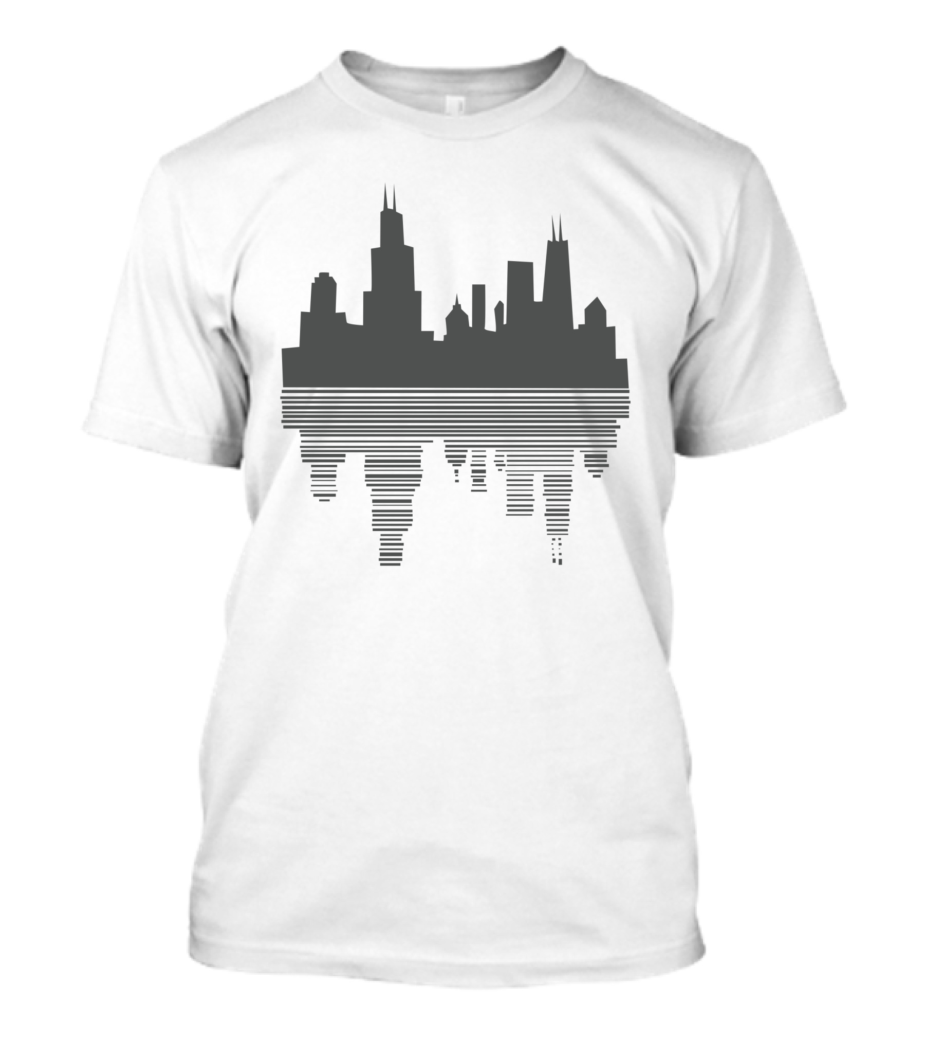 Chicago Windy City Skyline Reflection T-Shirt