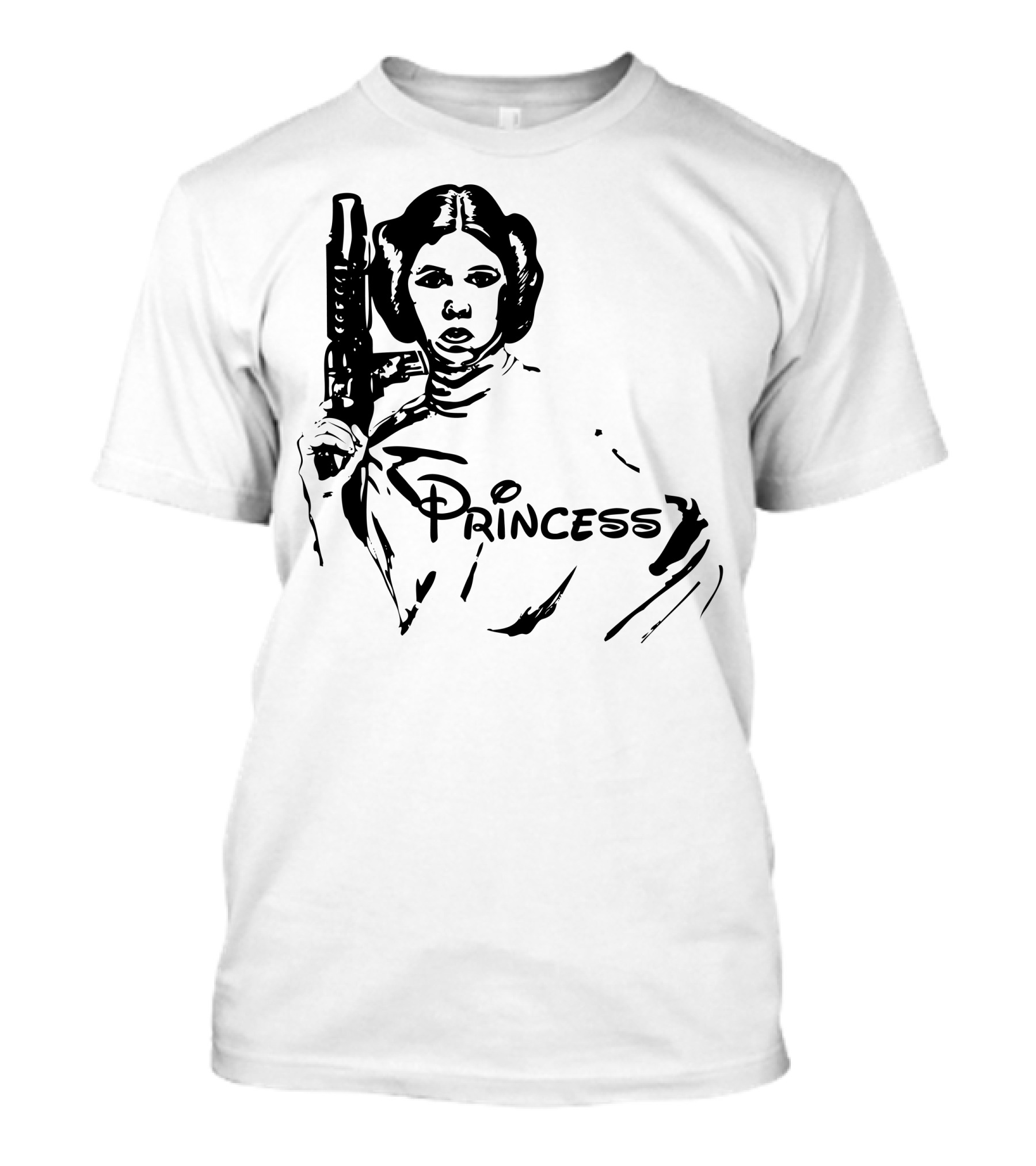 Princess Leia Holding Blaster Sketch T-Shirt