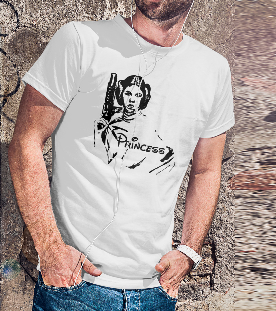 Princess Leia Holding Blaster Sketch T-Shirt