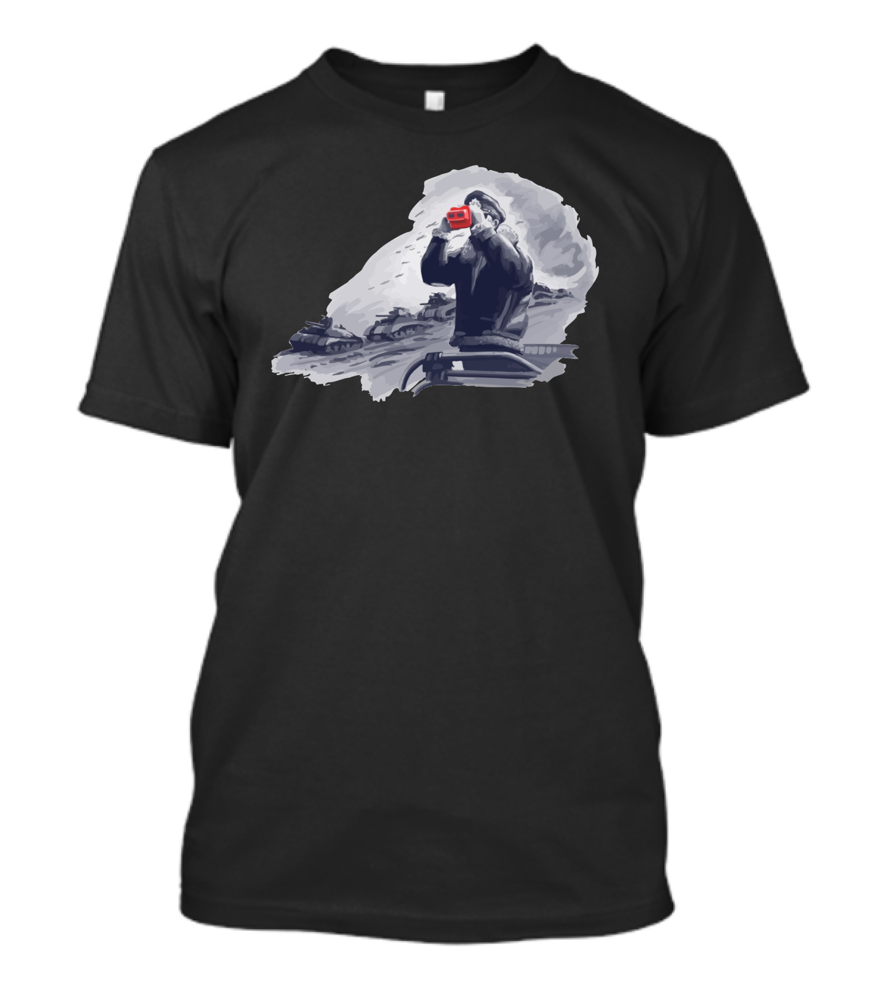 Tactical Diversion Commander With Tanks And Retro Viewfinder T-Shirt