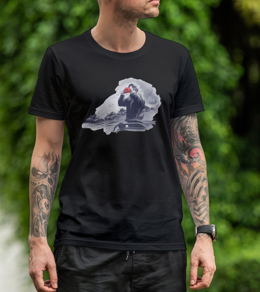 Tactical Diversion Commander With Tanks And Retro Viewfinder T-Shirt