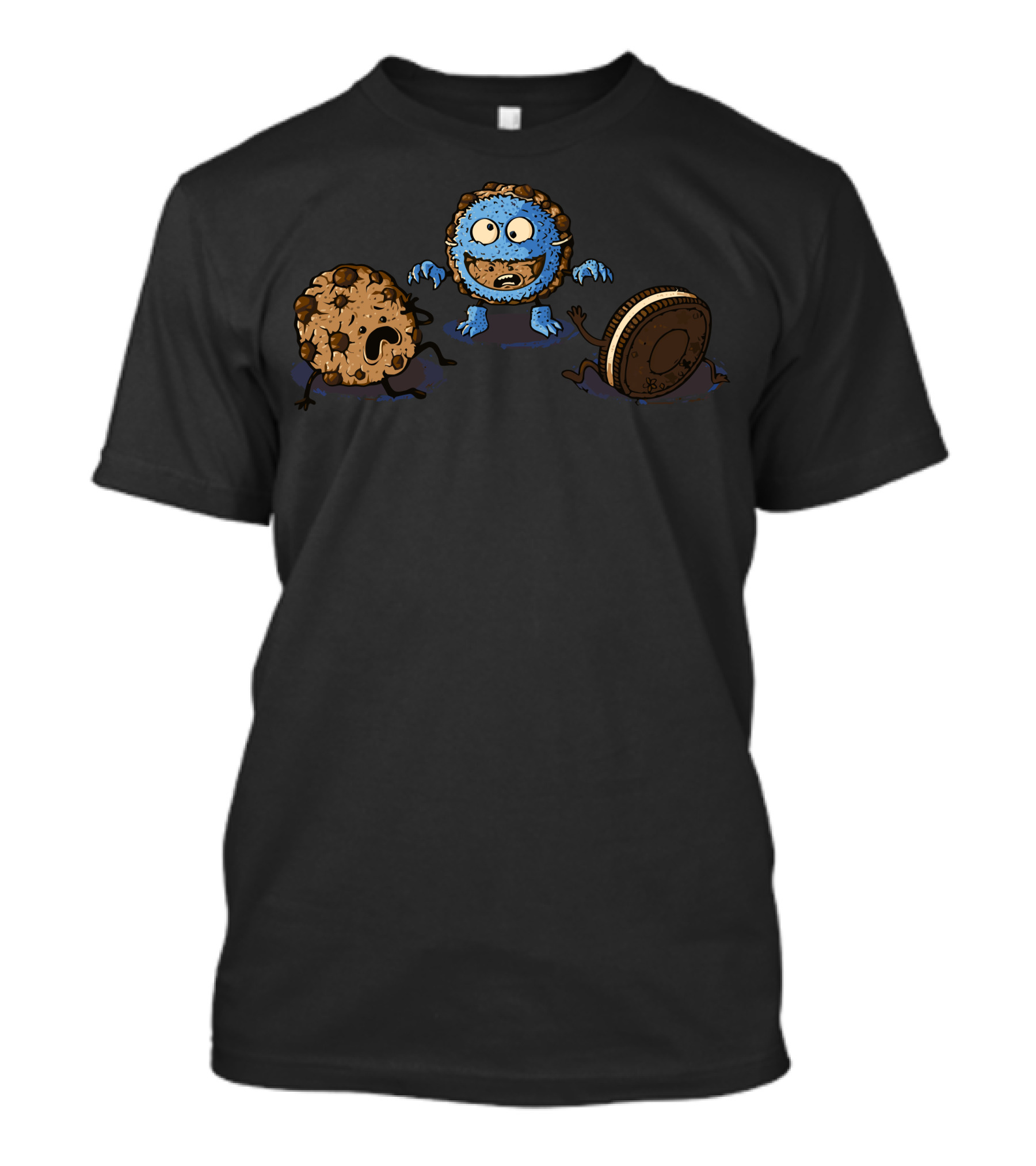 The Monster Cookie Chasing Oreo And Chocolate Chip T-Shirt