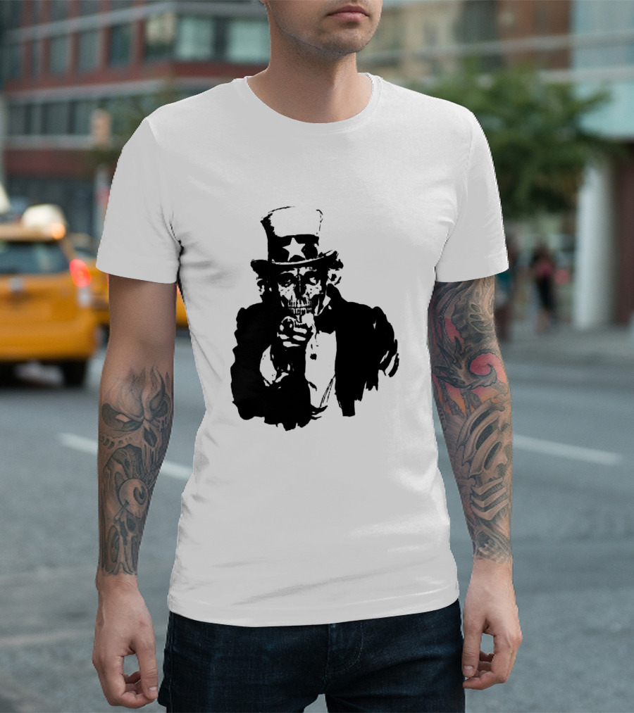 Uncle Corpse Skull Uncle Sam T-Shirt