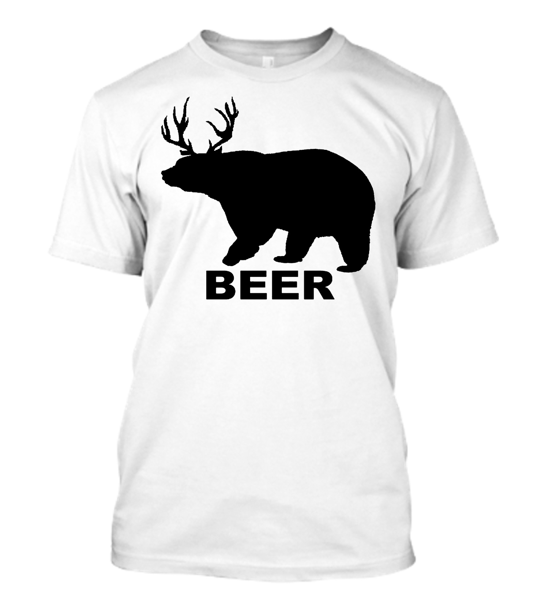 BEER Bear Moose Antlers T-Shirt