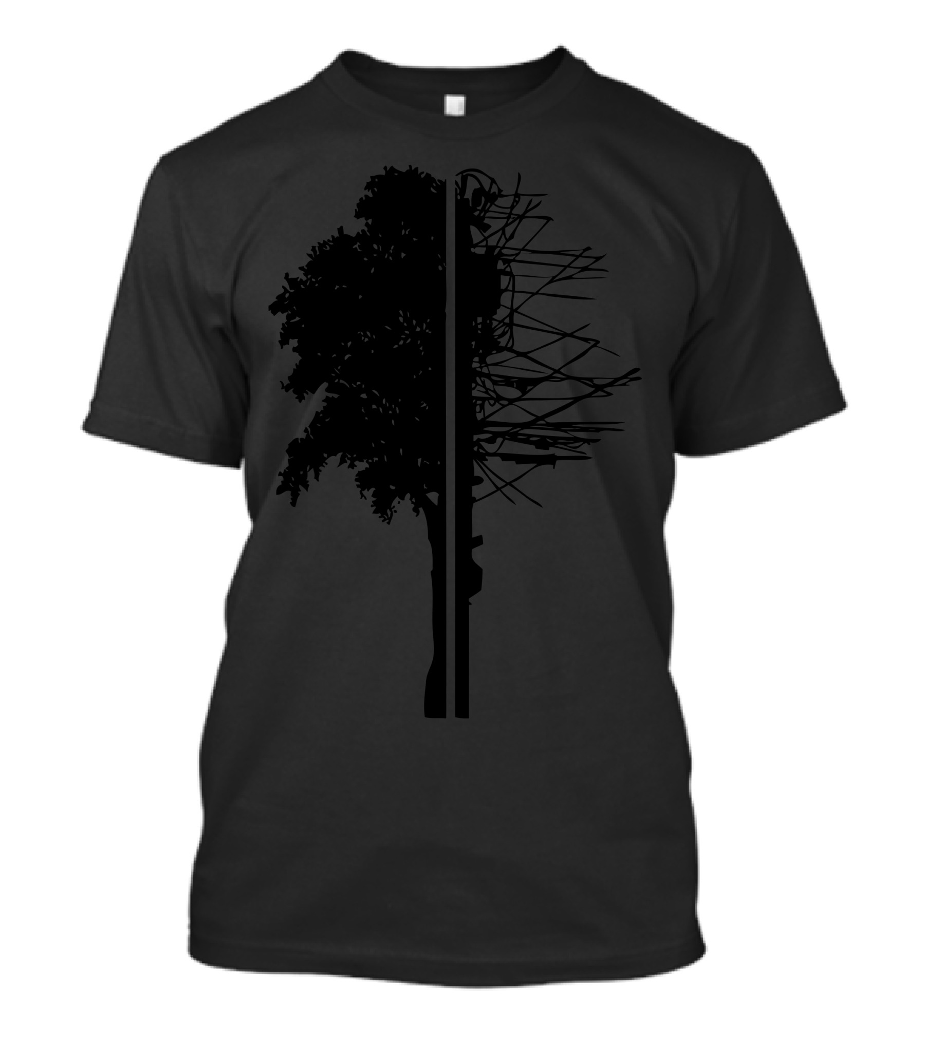 Tree Vs Power Lines Contrast T-Shirt