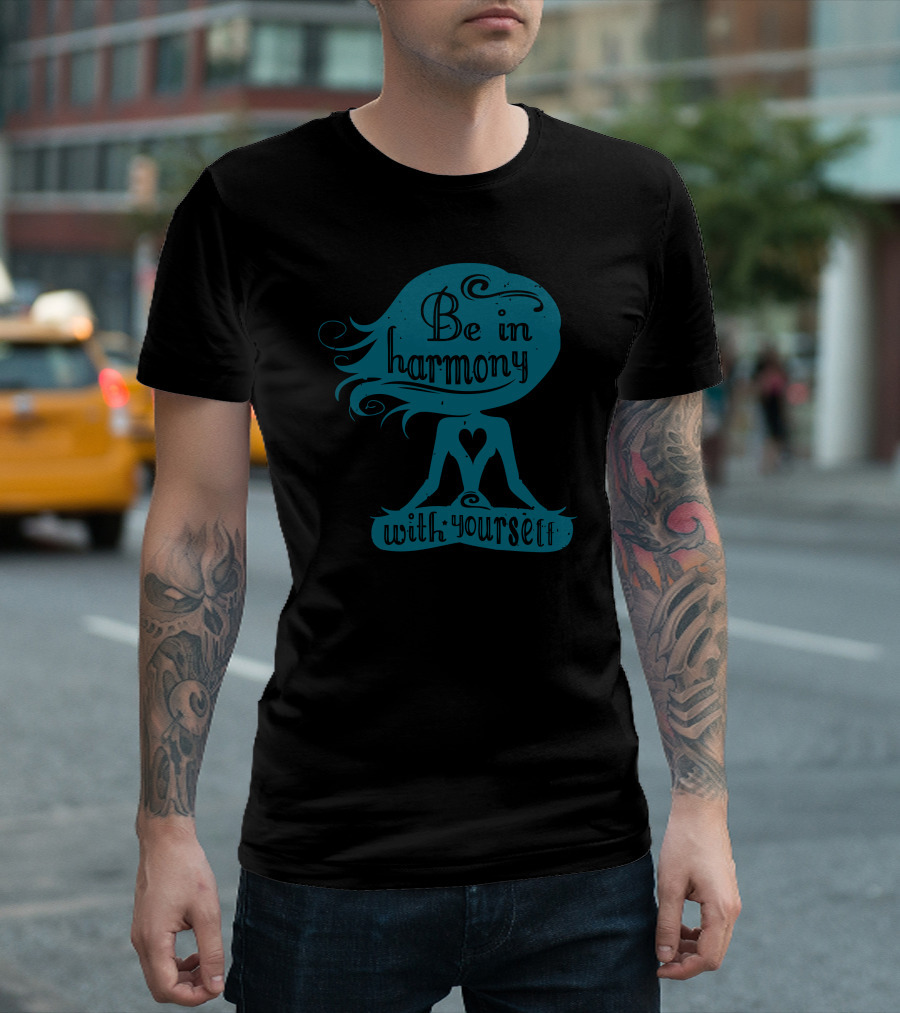 Be in Harmony with Yourself Yoga Heart T-Shirt
