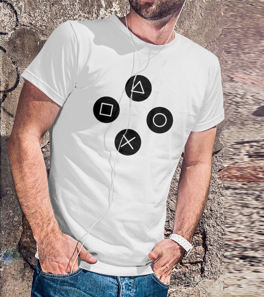 Cool Gamers Controller Joystick Iconic Button Symbols T-Shirt