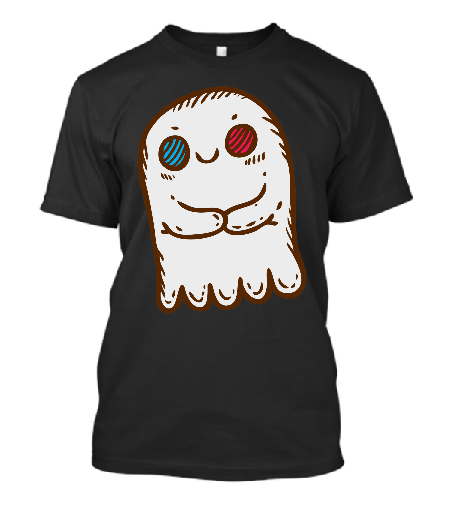 Cute Little Ghost With Whimsical Smile And Colorful Cheeks T-Shirt