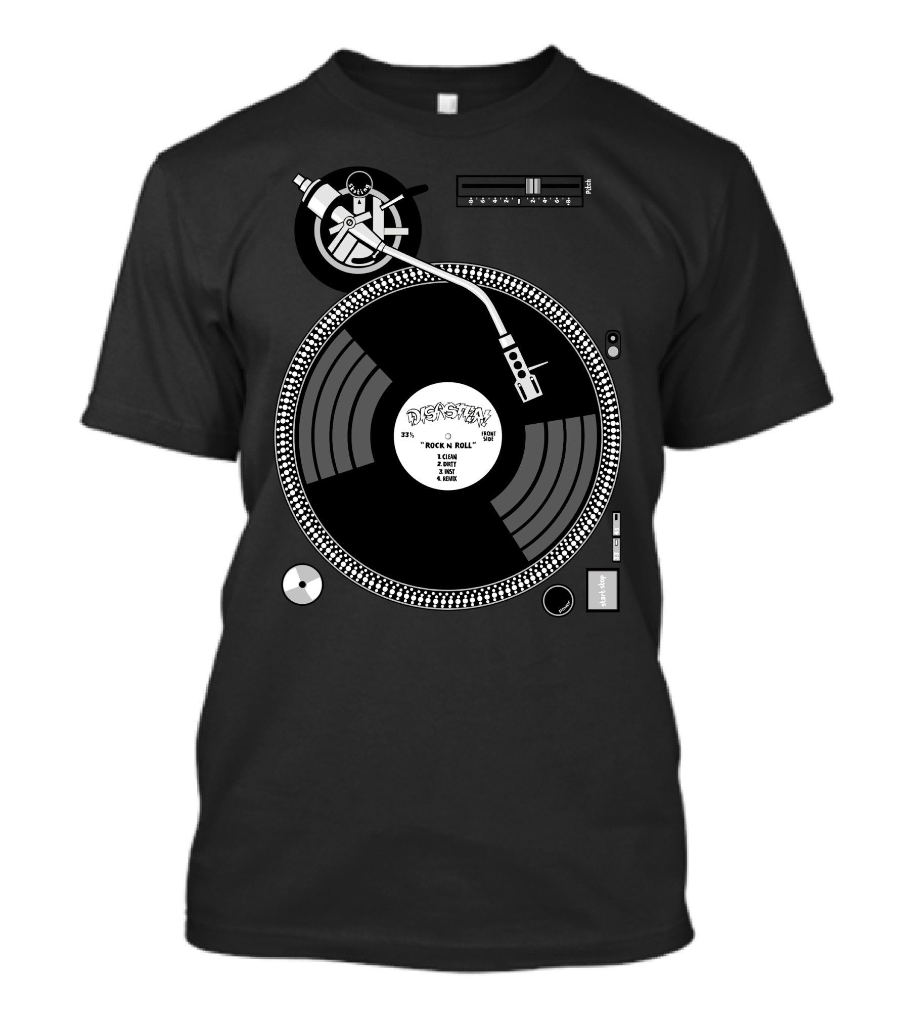 Disaster Disk Rock 'n' Roll Vinyl Record Player Retro DJ Turntable T-Shirt