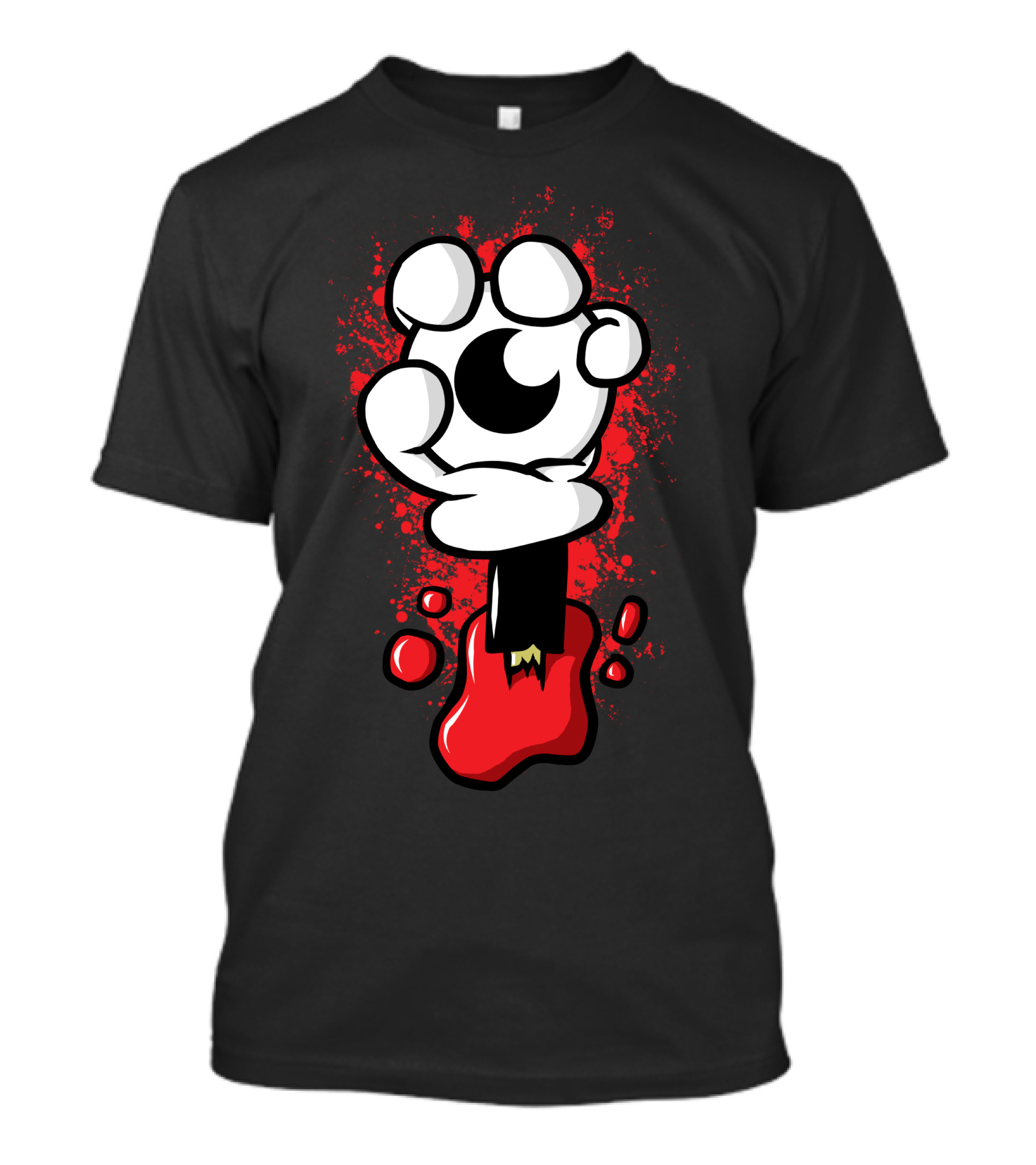 Hand Grasping Eye Amidst Blood Splatter T-Shirt