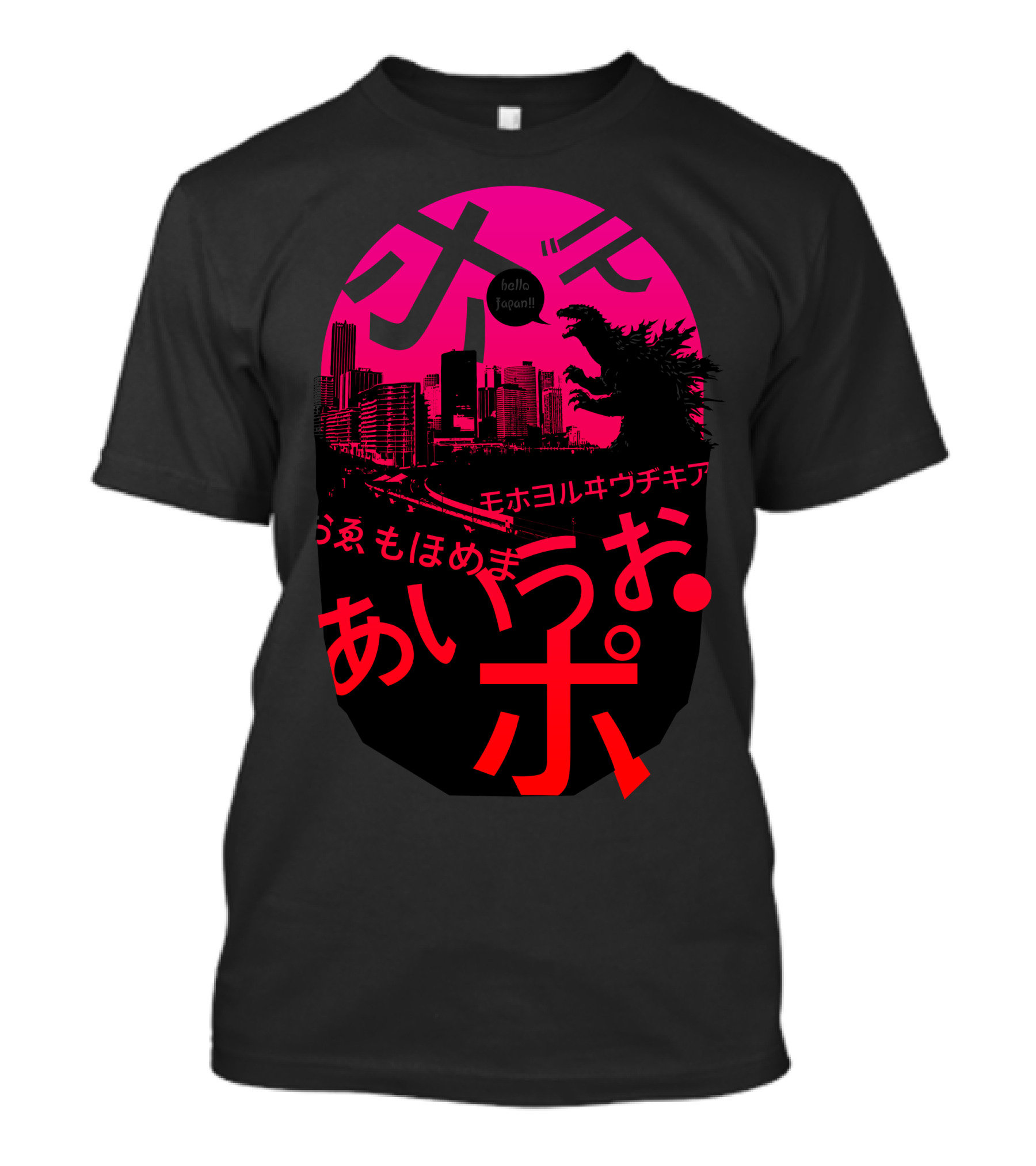 Good Zilla Tokyo Skyline Neon Kanji Monster T-Shirt