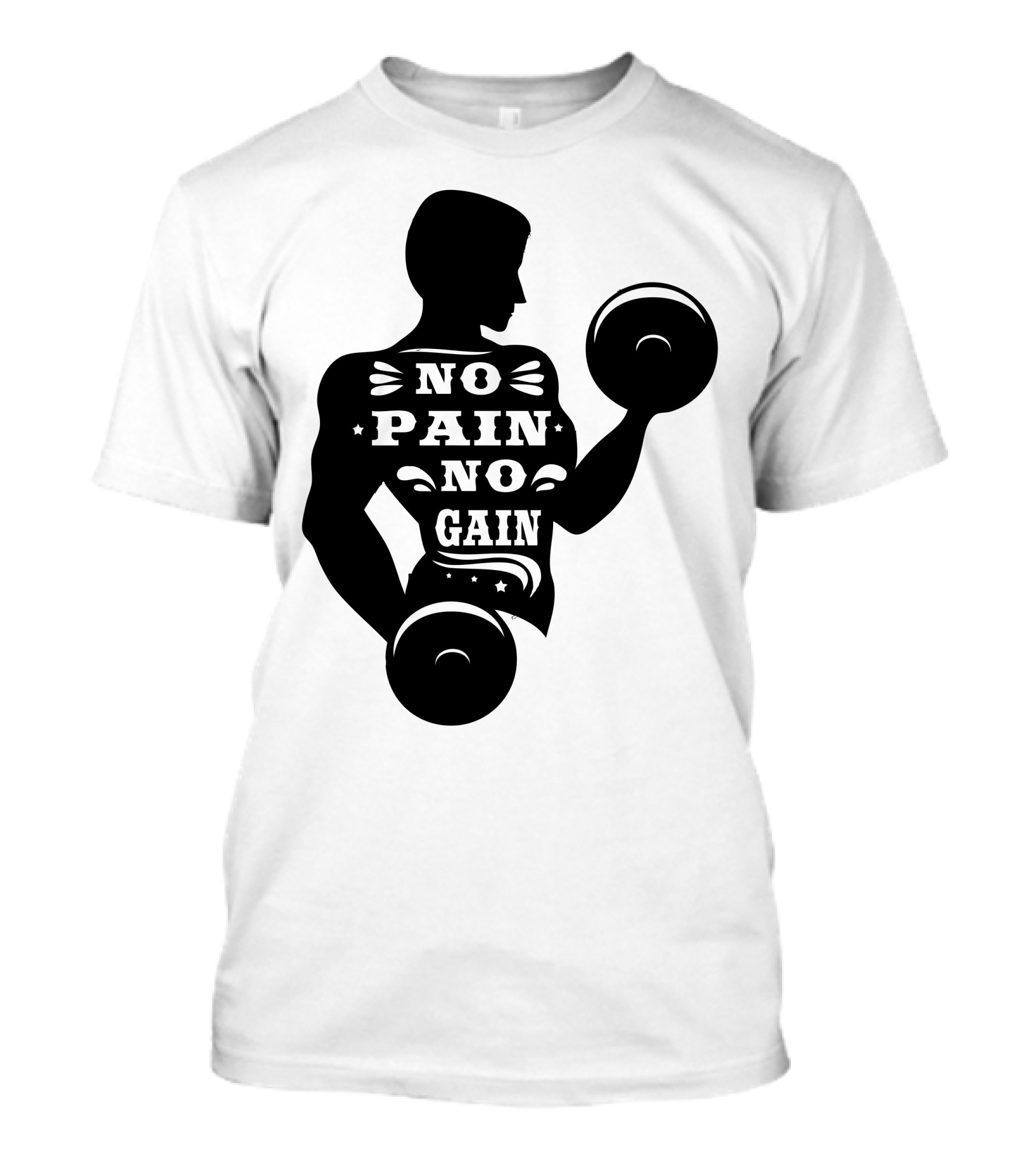 No Pain No Gain Bodybuilder Lifting Dumbbells T-Shirt
