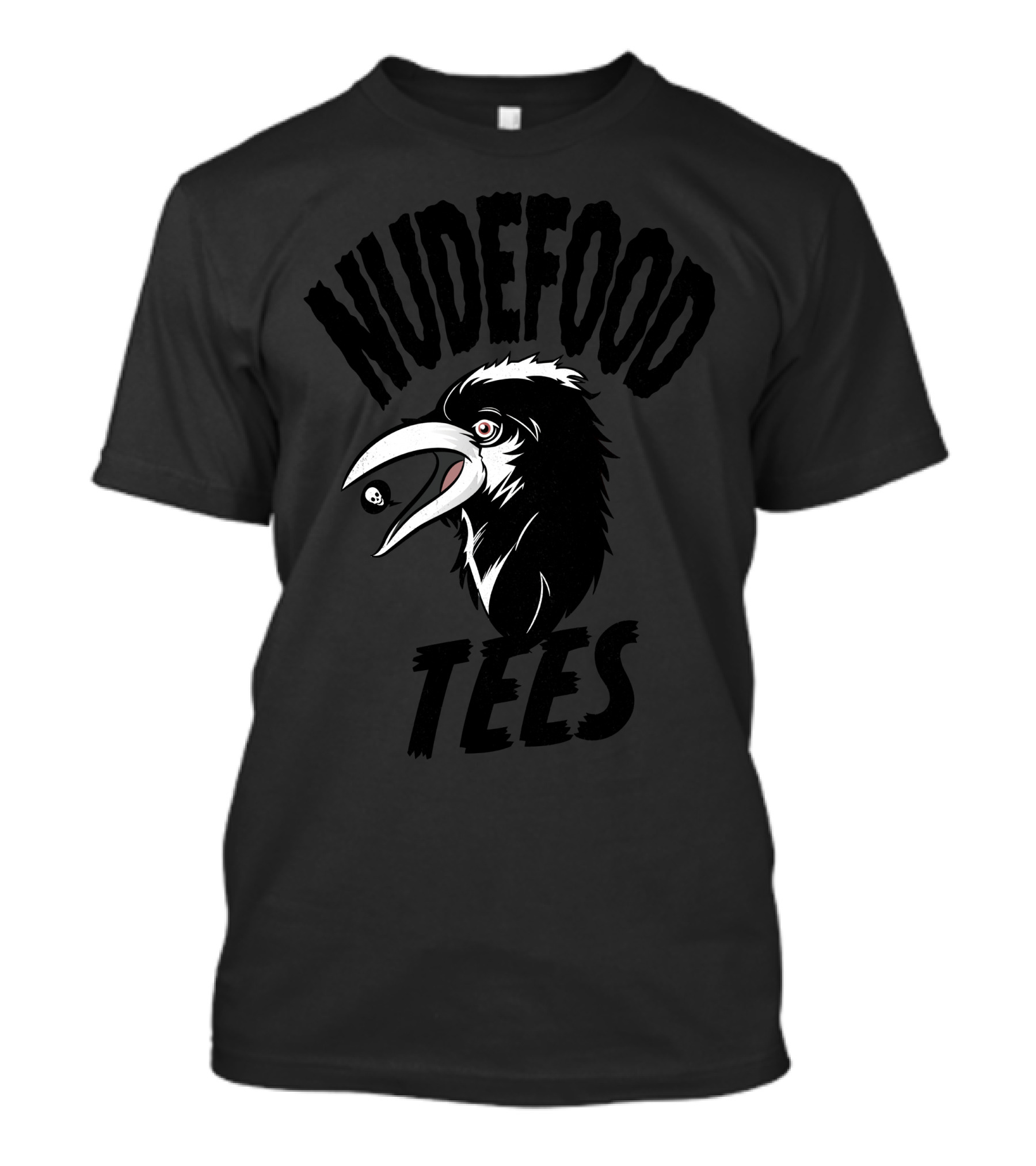 NUDEFOOD TEES Raven Profile With Pearl T-Shirt