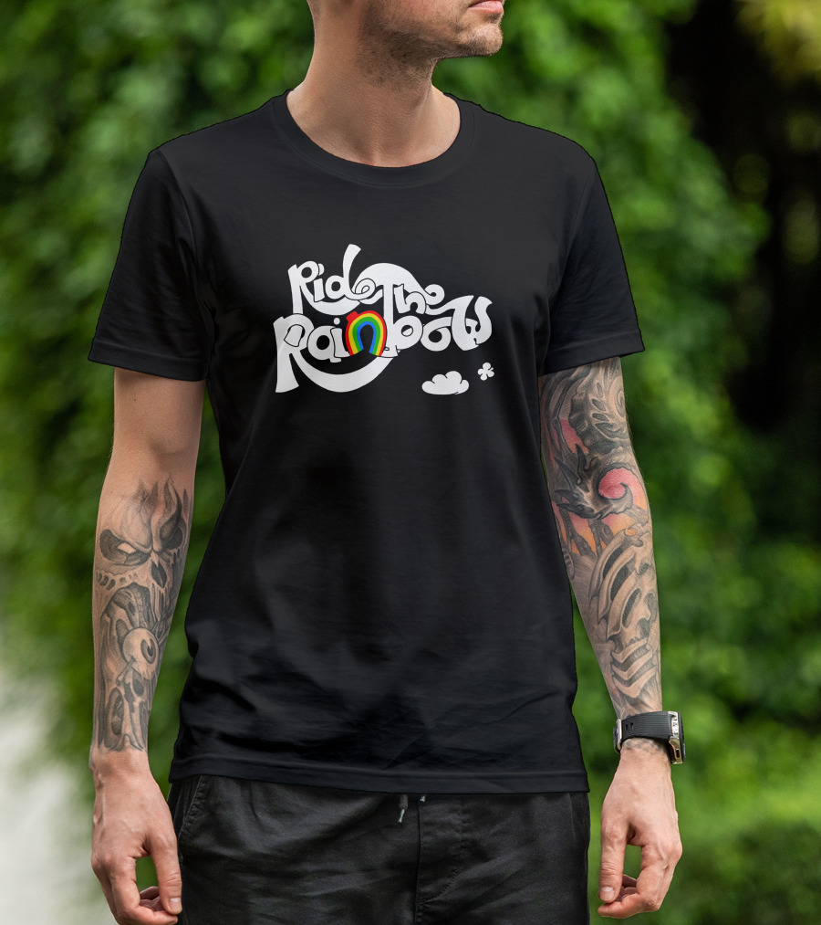 Ride The Rainbow Cloud Art With Colorful Arch T-Shirt