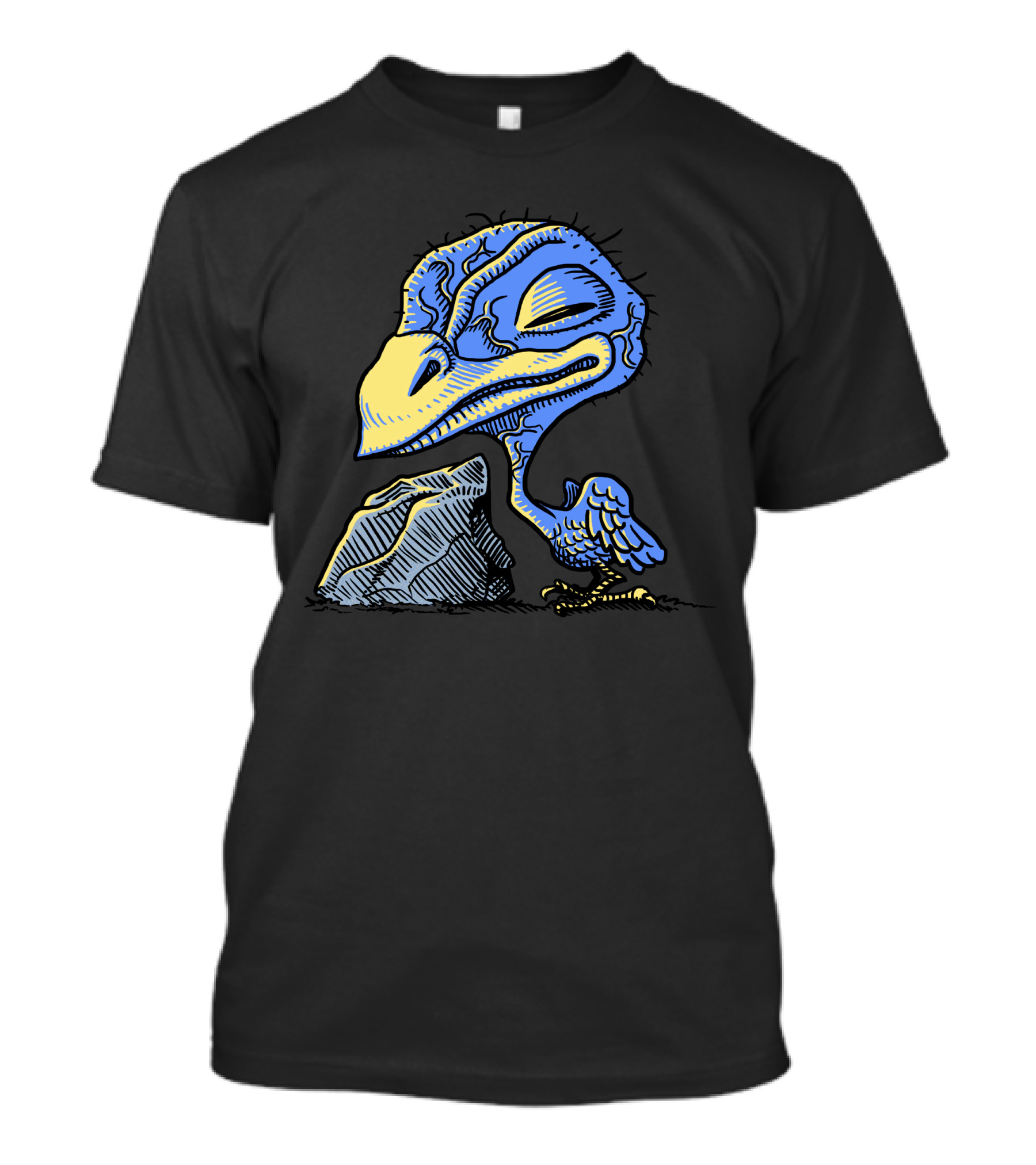 Rock Chick Blue Bird Skeleton Skull T-Shirt