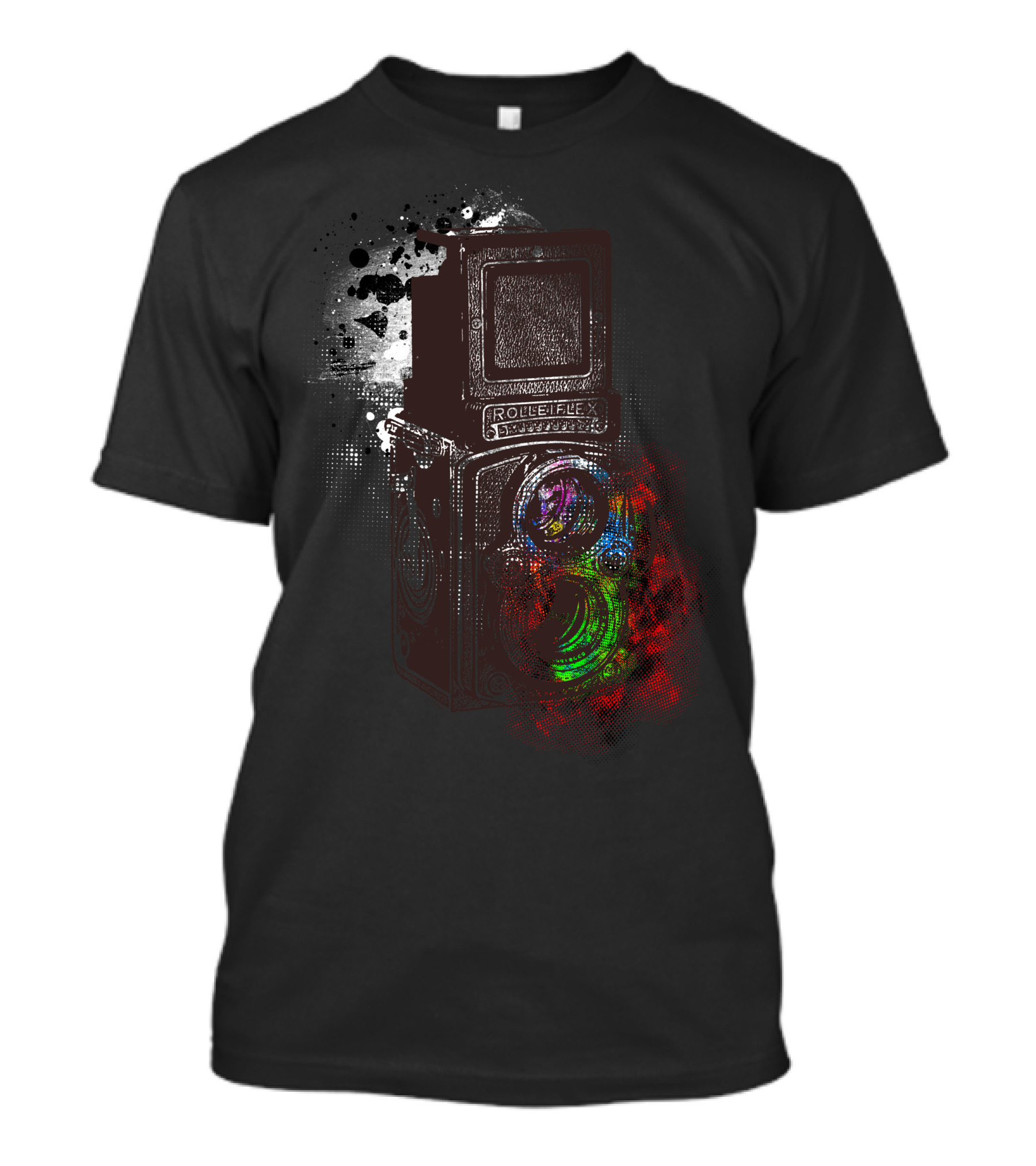 Rolleiflex Camera Colorful Lens Retro T-Shirt
