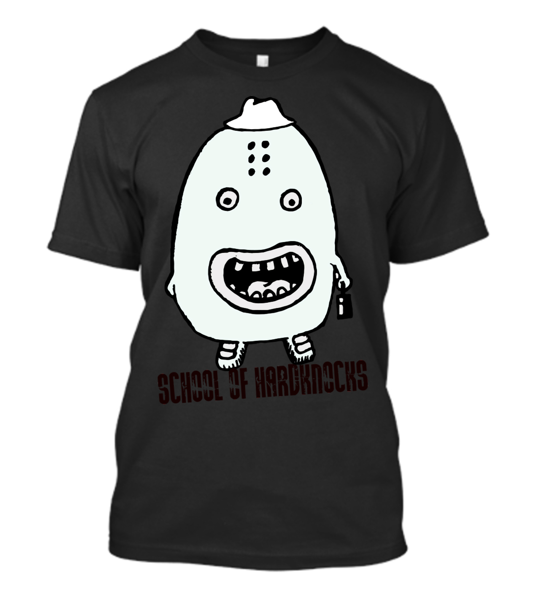 School Of Hardknocks Cartoon Character With Hat And Bag T-Shirt