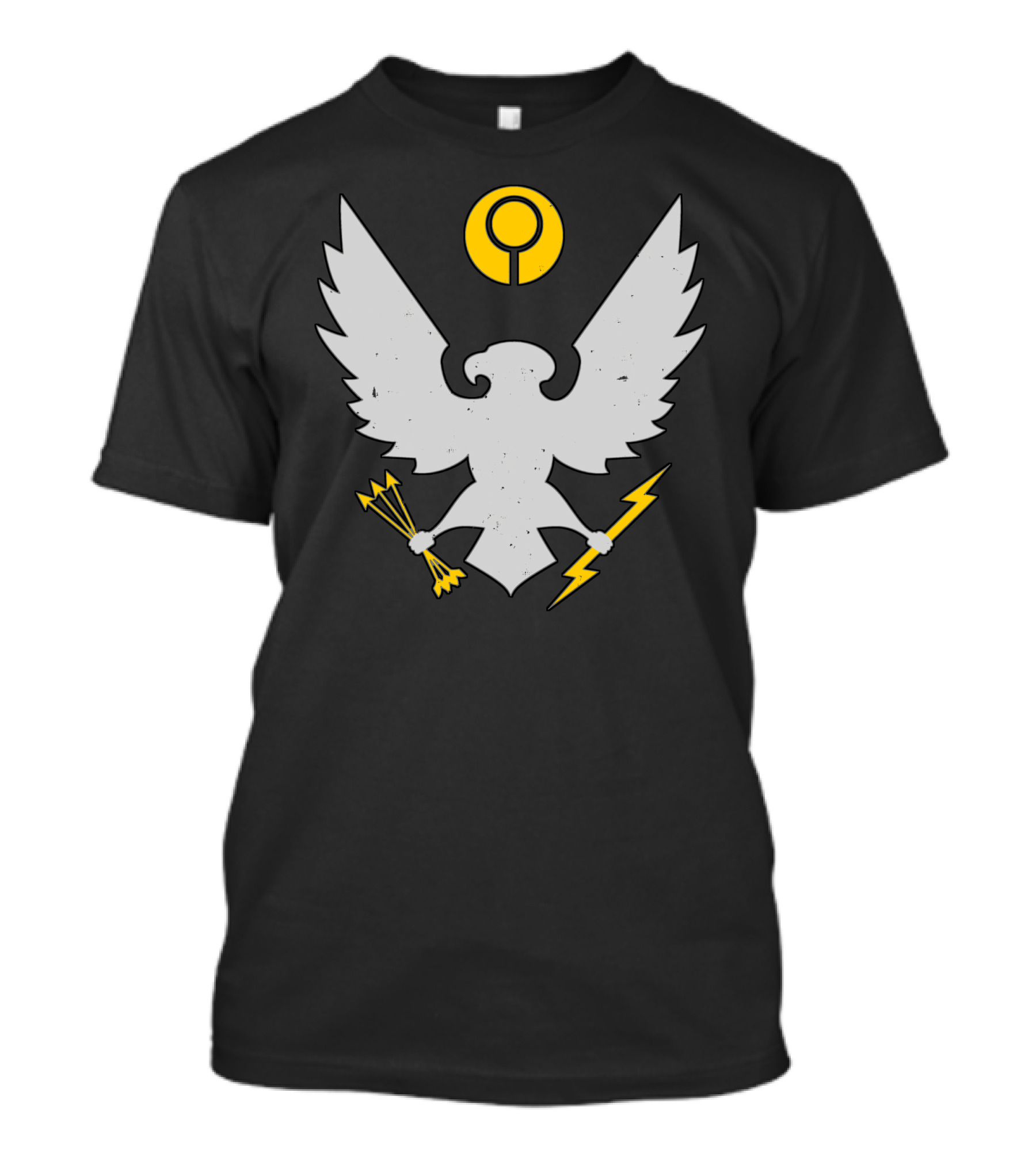 Spartan Insignia Eagle Holding Arrows And Lightning Emblem T-Shirt