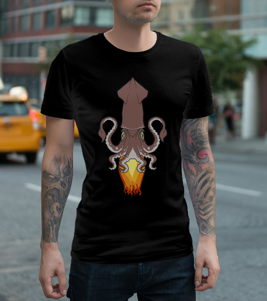 Squid Rocket Launch Sea Adventure T-Shirt